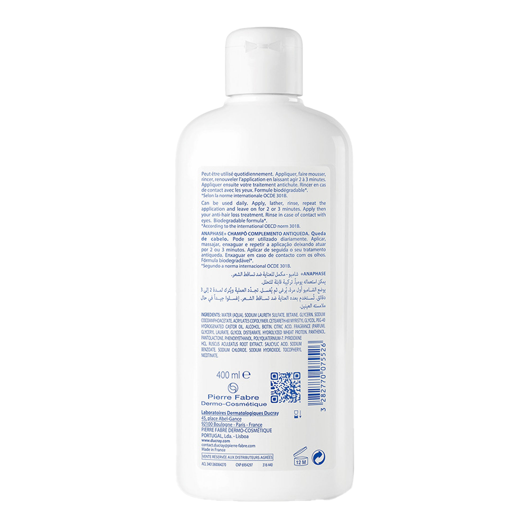 Ducray Anaphase+ Shampoo Haarausfall Rückseite