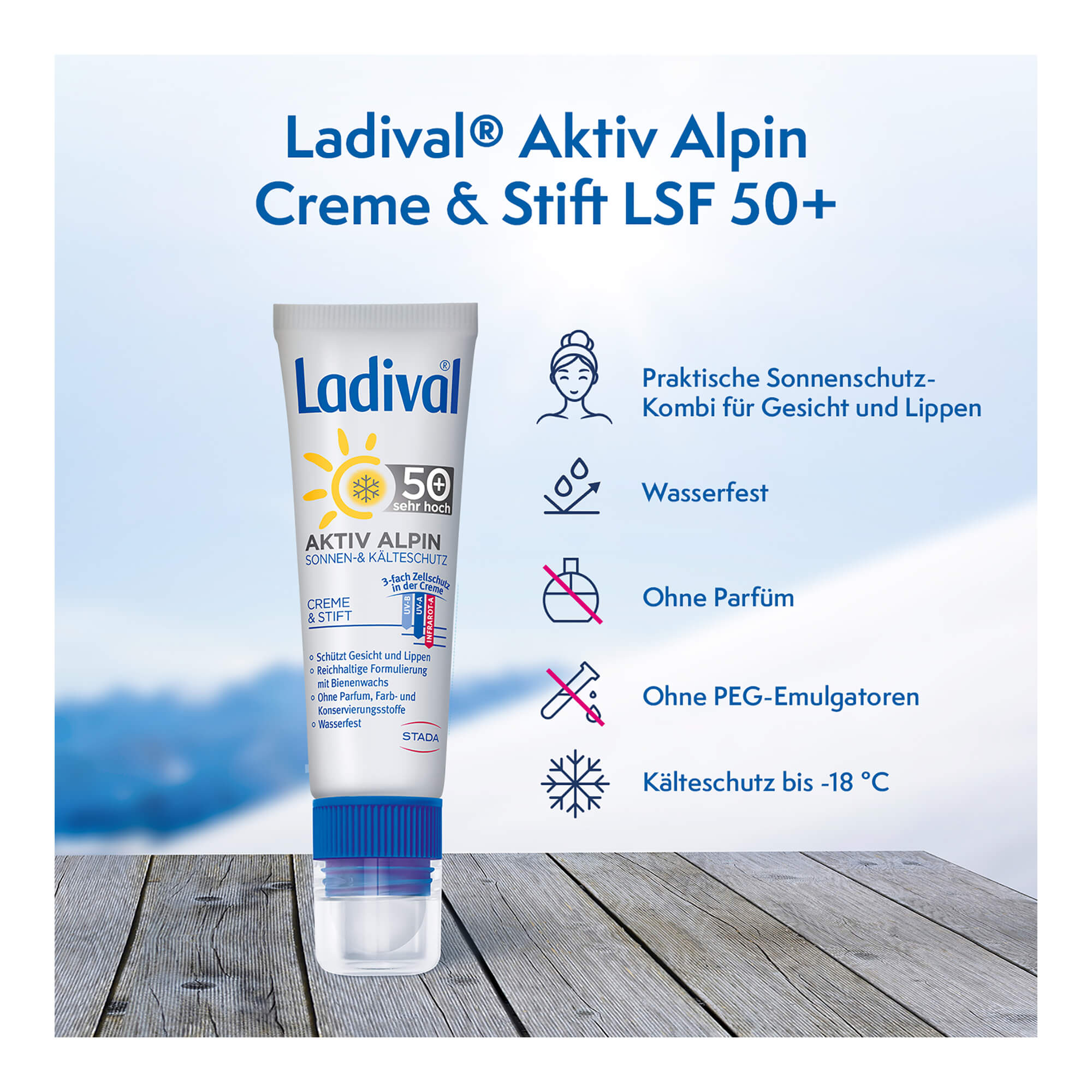 Ladival Aktiv Alpin Sonnen- und Kälteschutz Kombi LSF 50+