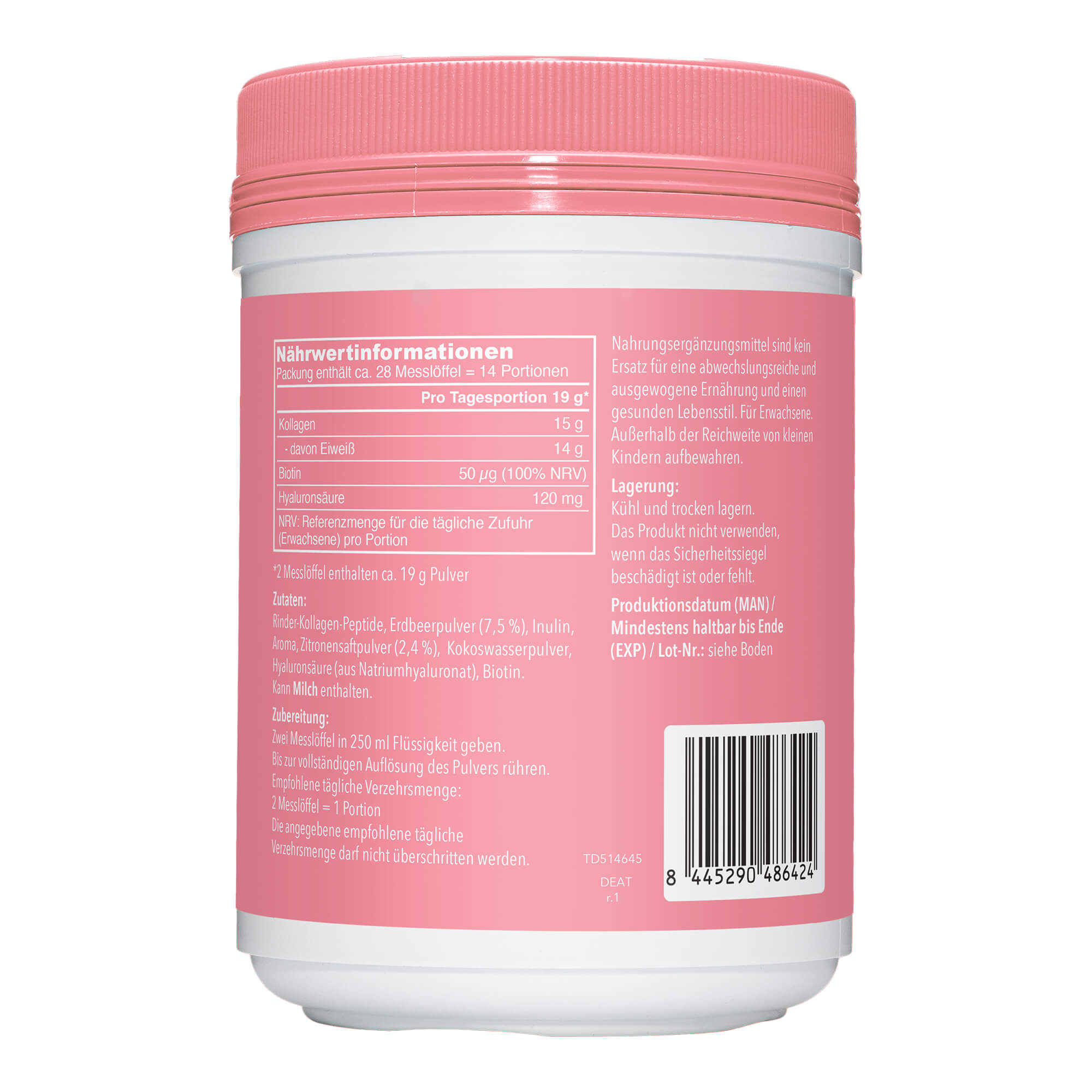 Vital Proteins Beauty Collagen Pulver Erdbeere Zitrone