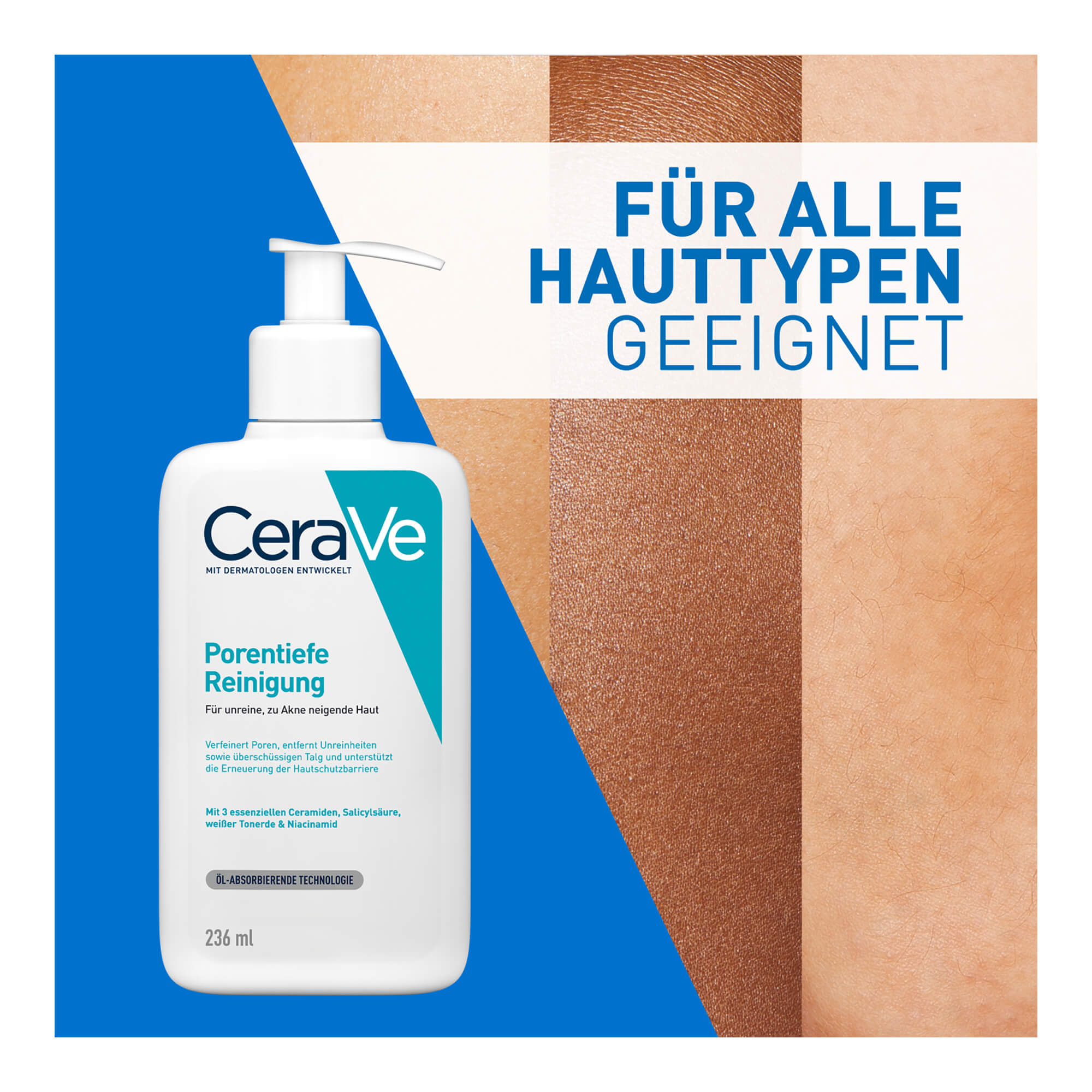 Grafik CeraVe Porentiefes Reinigungsgel Für alle Hauttypen geeignet