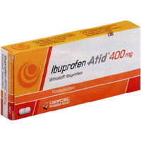 IBUPROFEN Atid 400 mg Filmtabletten bei Schmerzen und Fieber.