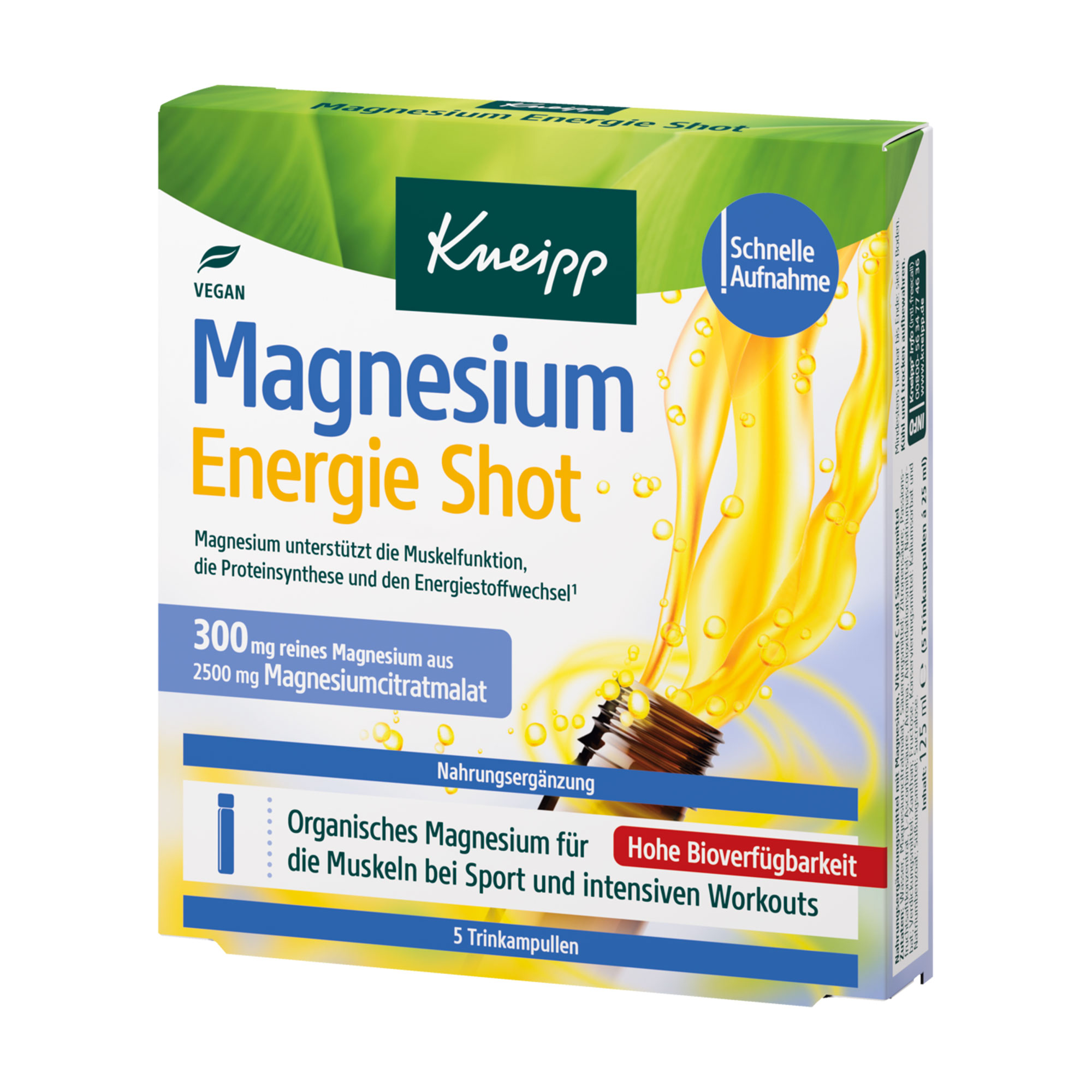 Nahrungsergänzungsmittel mit Magnesium und Vitamin C. Vegan.