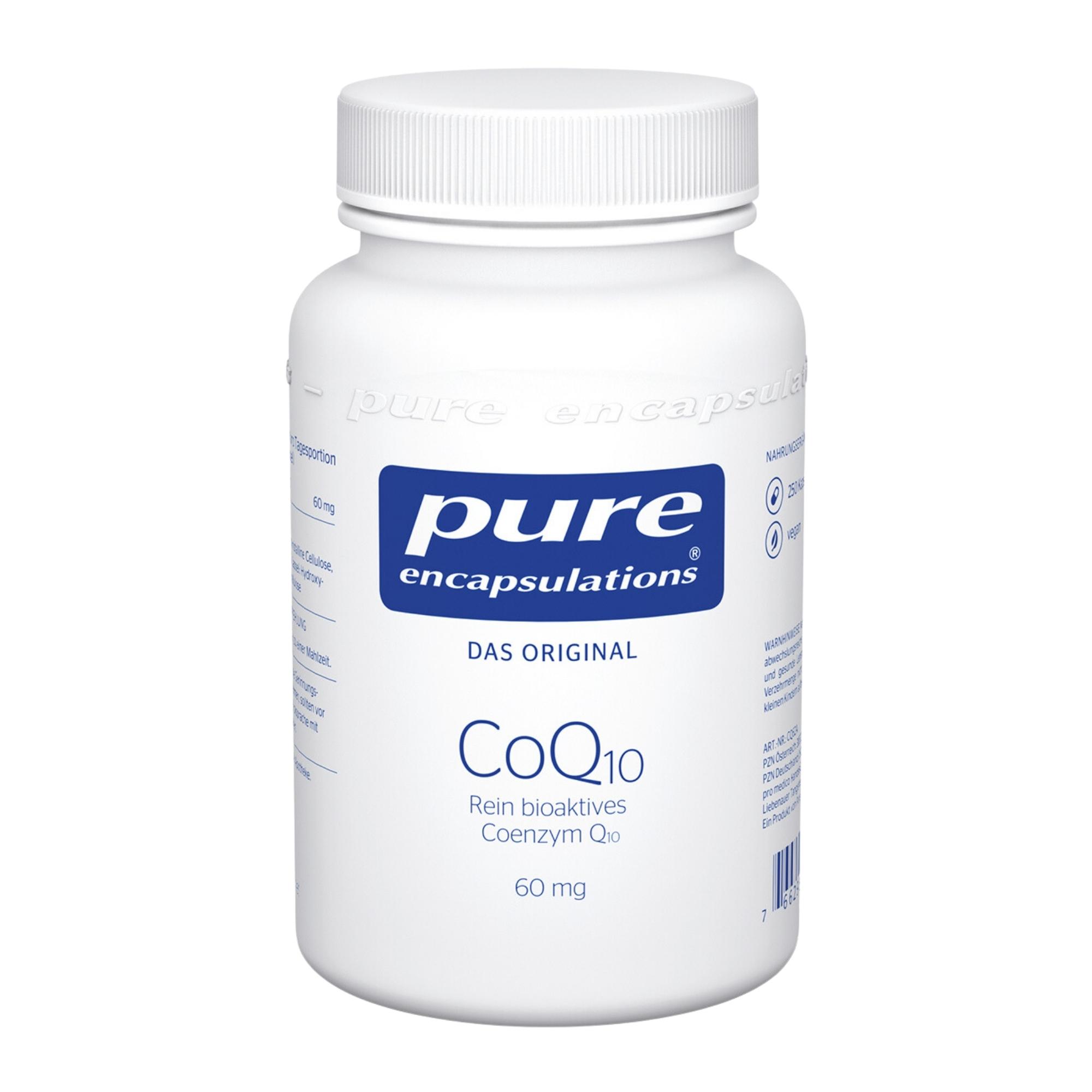 Nahrungsergänzungsmittel mit 60 mg biologisch aktivem Coenzym Q10.