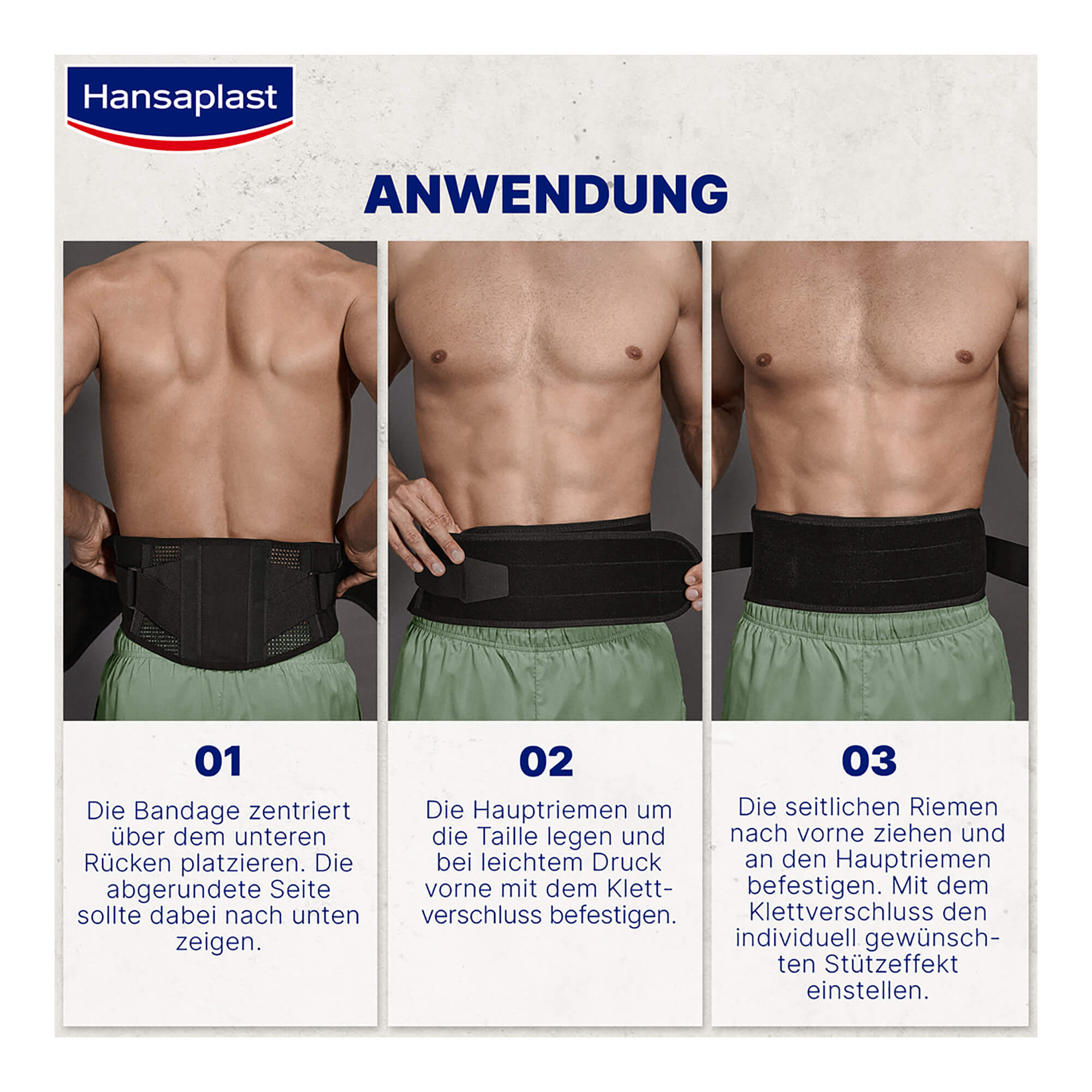 Anwendung von Hansaplast Protective Rücken-Bandage