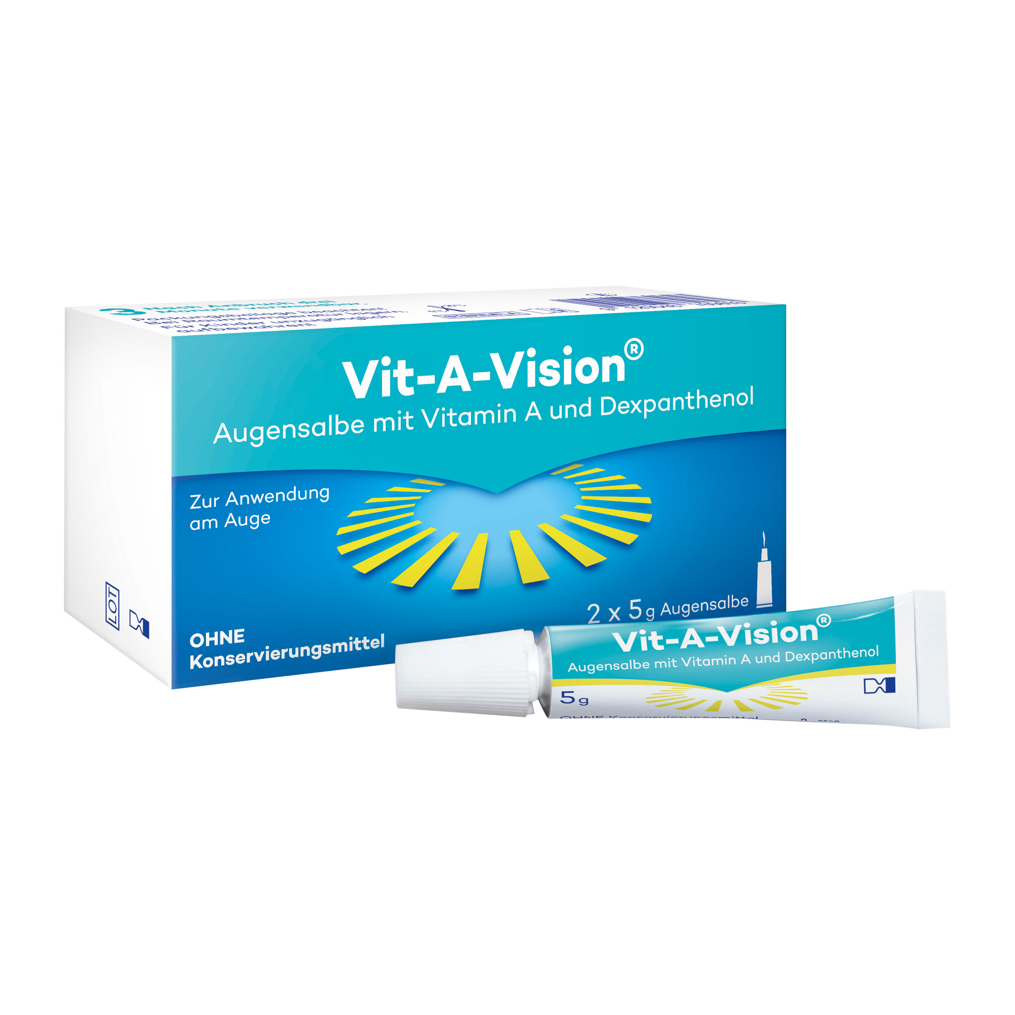 Augensalbe mit Vitamin A, Vitamin E und Dexpanthenol ohne Konservierungsmittel. Doppelpack.