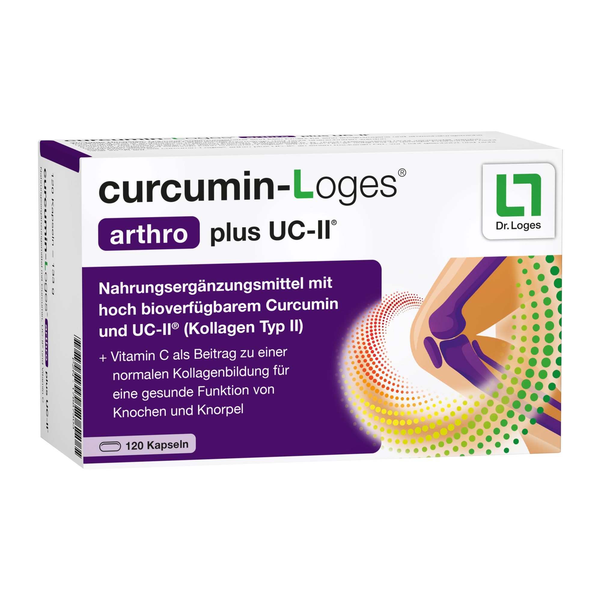 Nahrungsergänzungsmittel mit hoch bioverfügbarem Curcumin, UC-II® und Vitamin C.