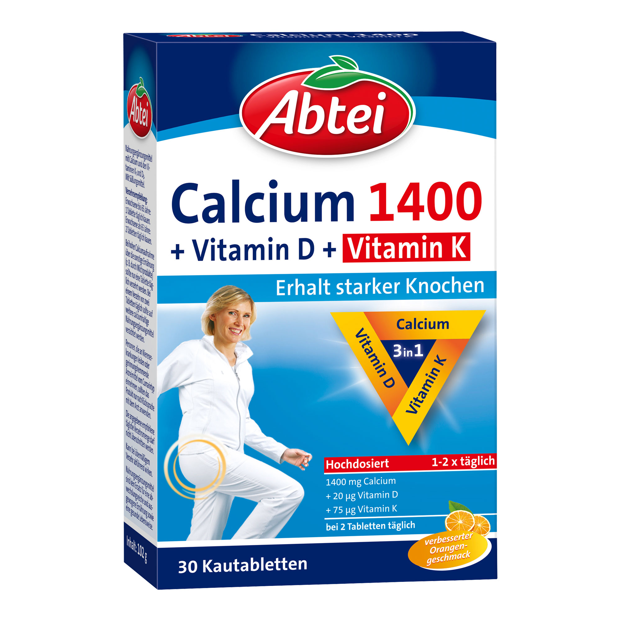 Nahrungsergänzungsmittel mit Calcium und den Vitaminen K1 und D3.