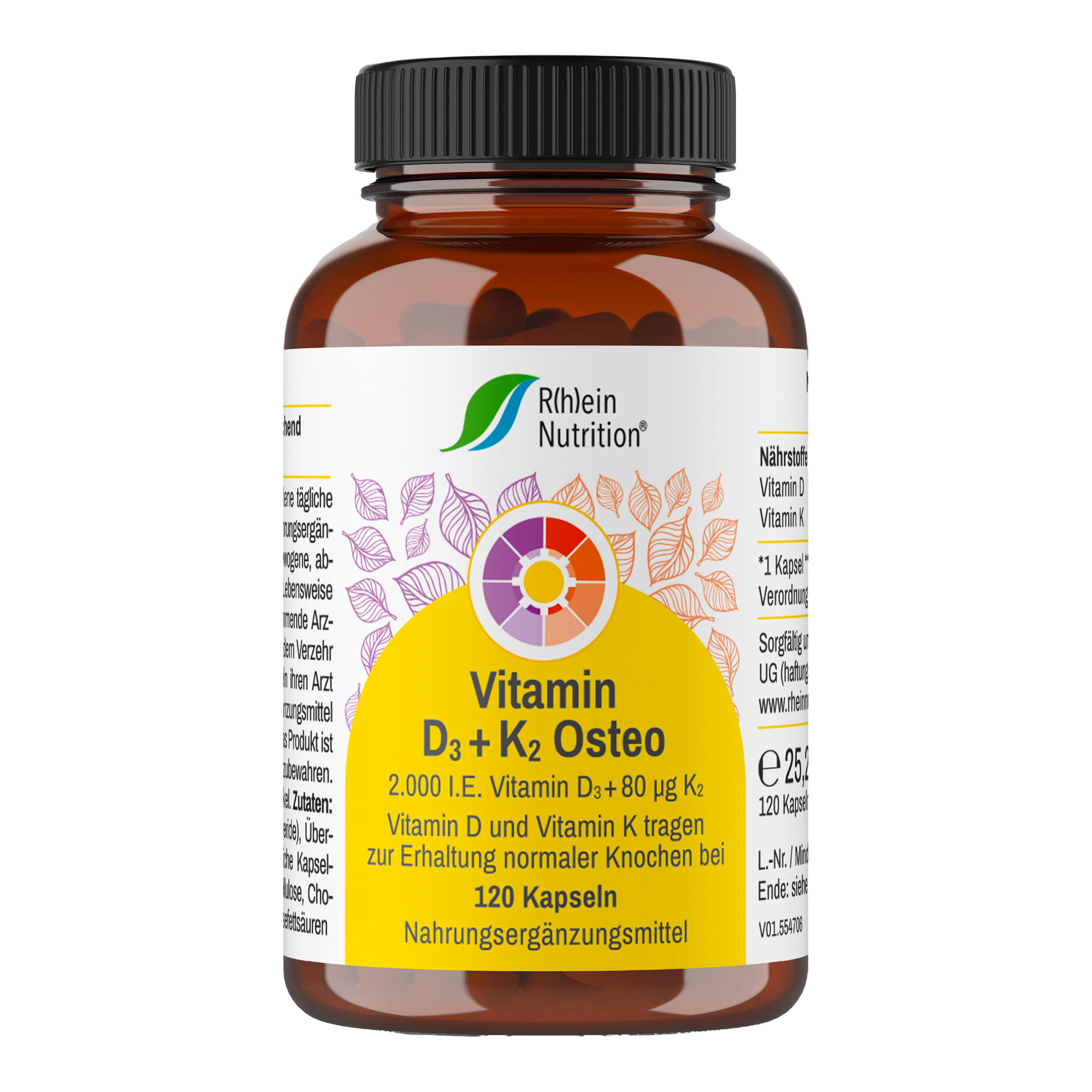Nahrungsergänzungsmittel mit Vitamin D und Vitamin K.