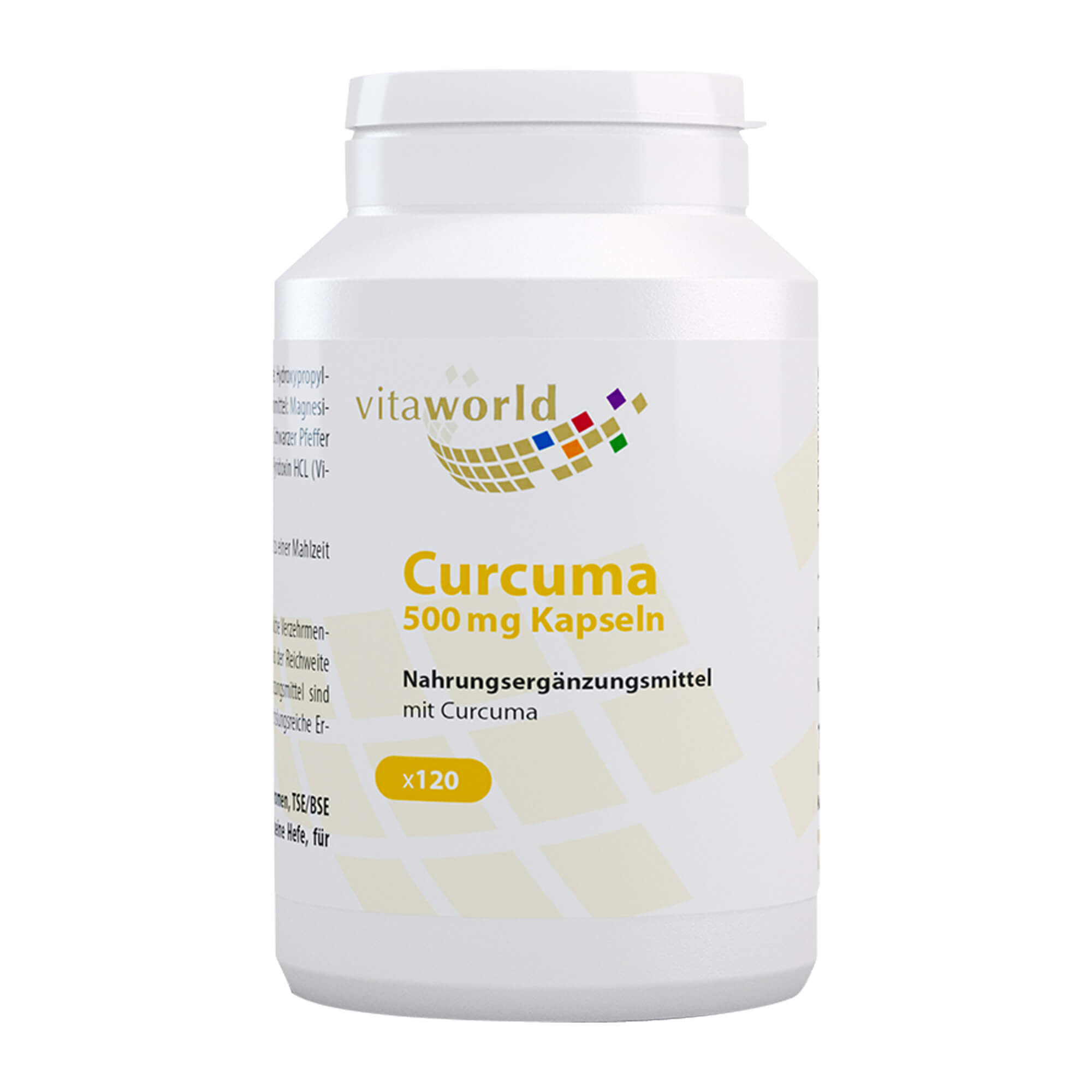 Nahrungsergänzungsmittel mit Curcuma.