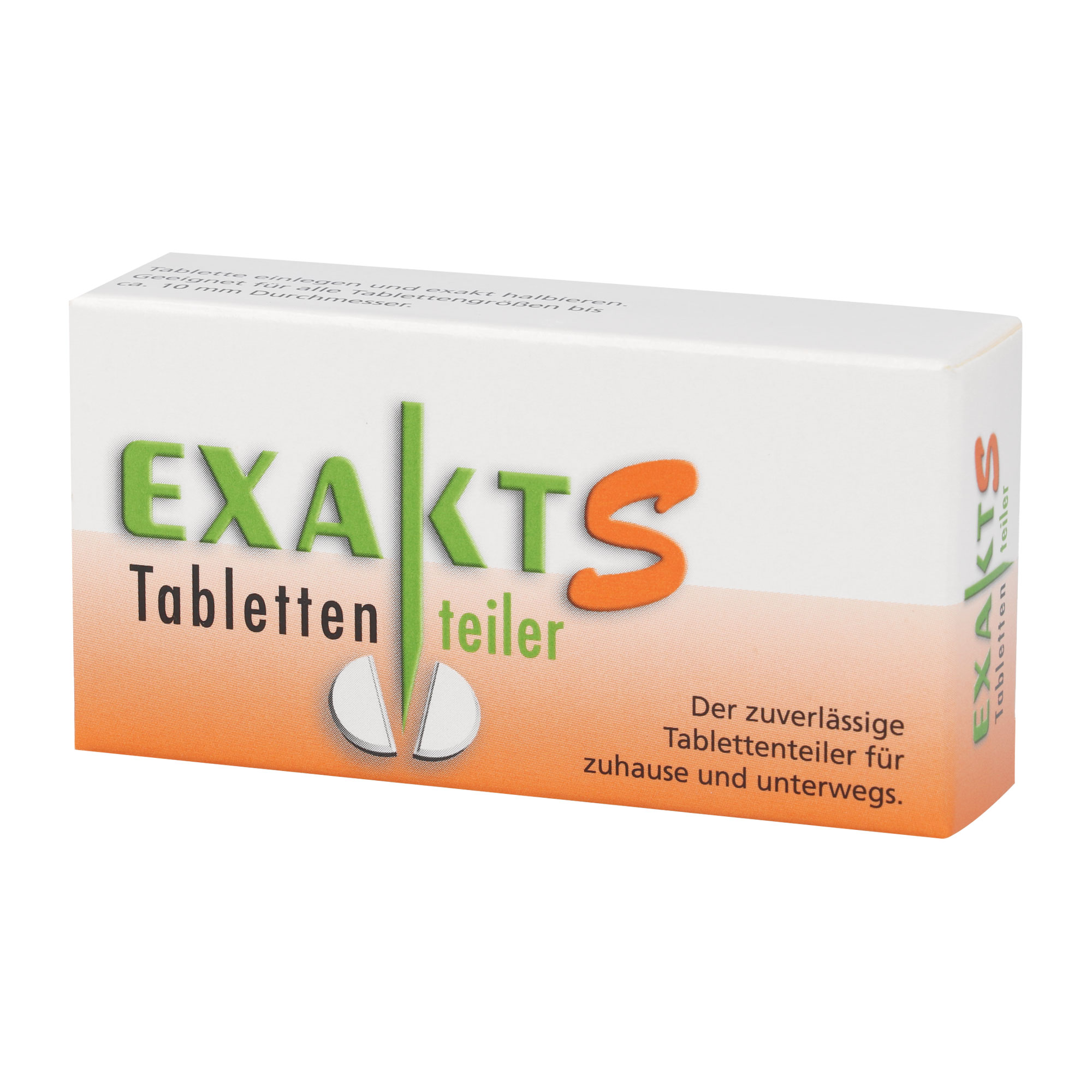 Tablettenteile für Tabletten bis 10 mm Durchmesser. Zum halbieren und vierteln von Tabletten.