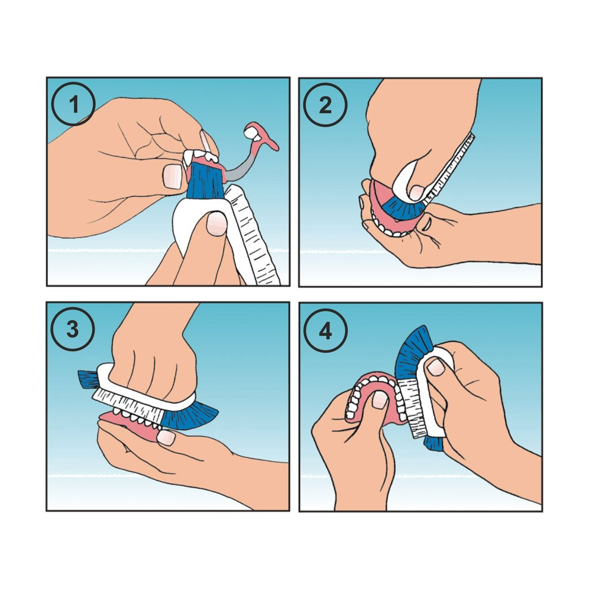 Prothesenbürste Trioblanc zur Reinigung von Zahnprothesen