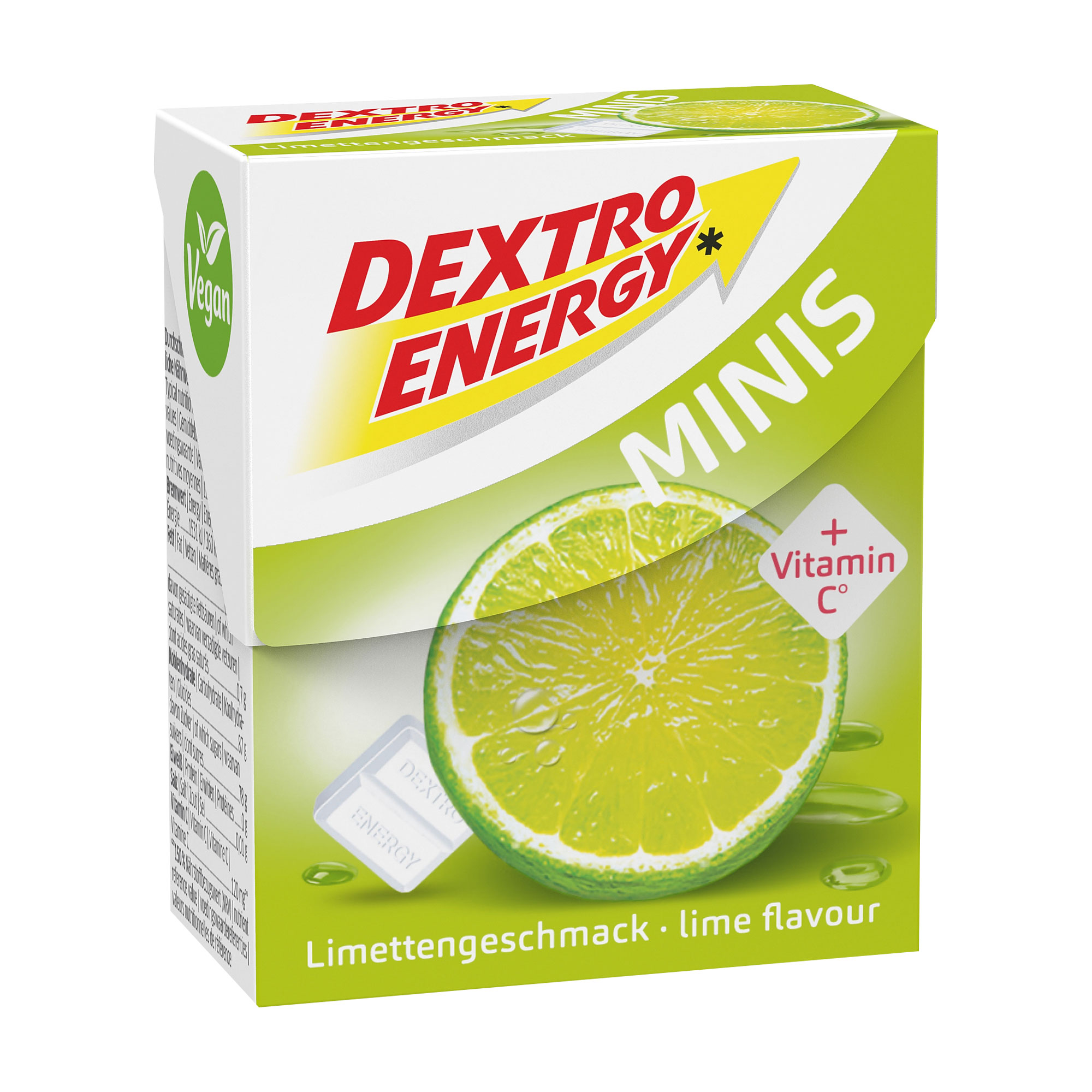 Wertvolle Dextrose mit fruchtig-frischem Limetten-Geschmack. In der praktischen Klick-Box.