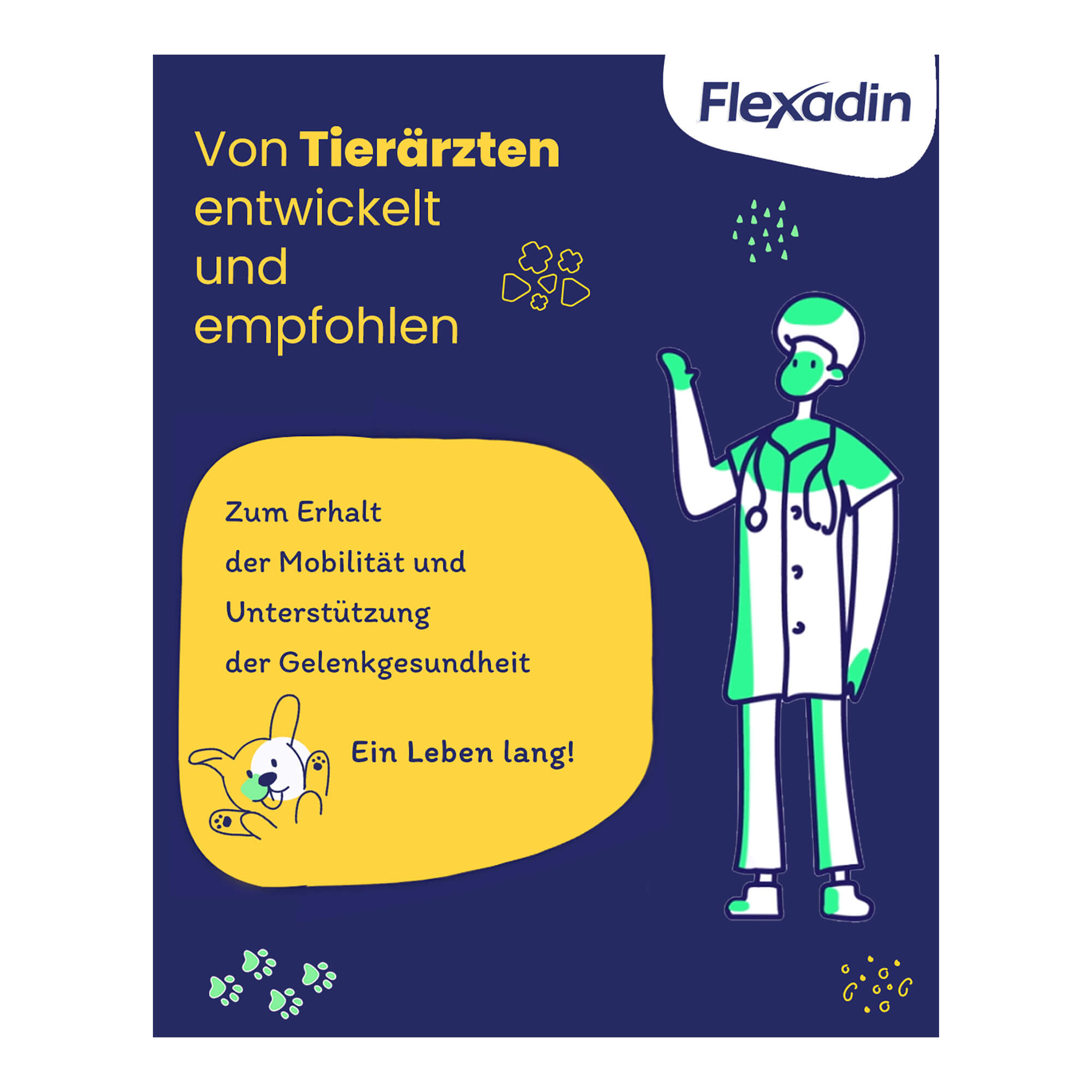 Grafik Flexadin Kausnack für junge Hunde Mini Tierarzt