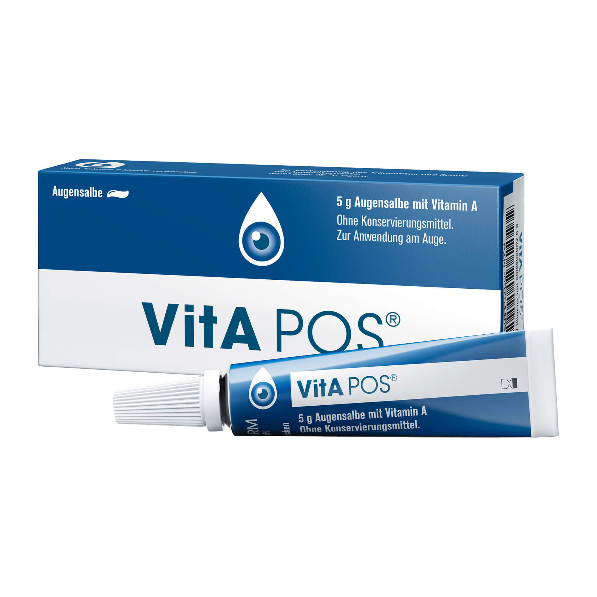 Vitamin A-haltige Augensalbe ohne Konservierungsmittel.