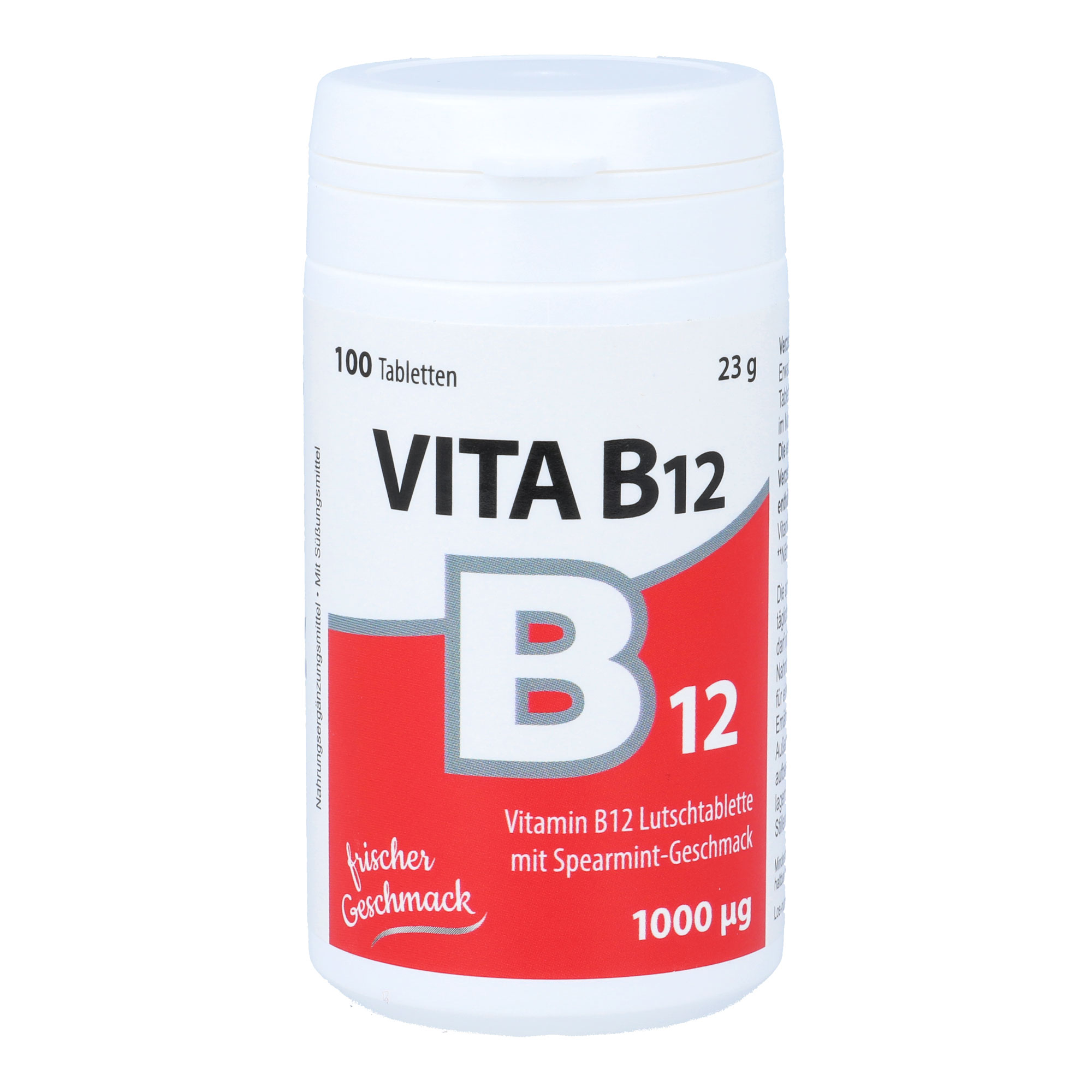 Nahrungsergänzungsmittel mit Vitamin B12. Mit frischem Minz-Geschmack.