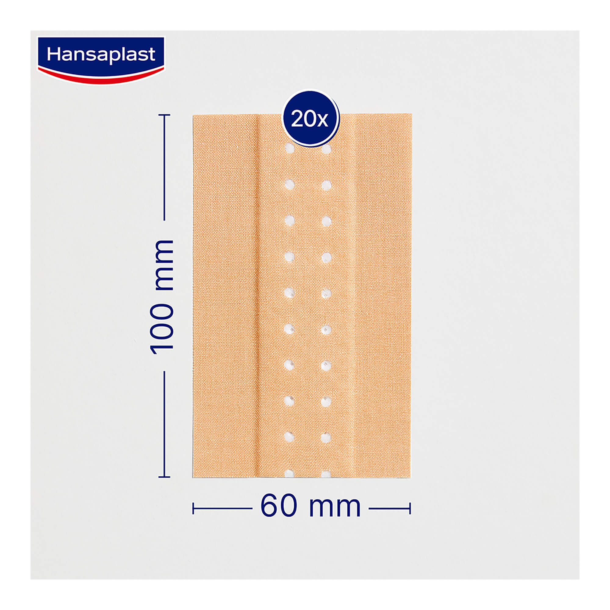 Grafik Hansaplast Classic Pflaster 2 m x 6 cm Maße