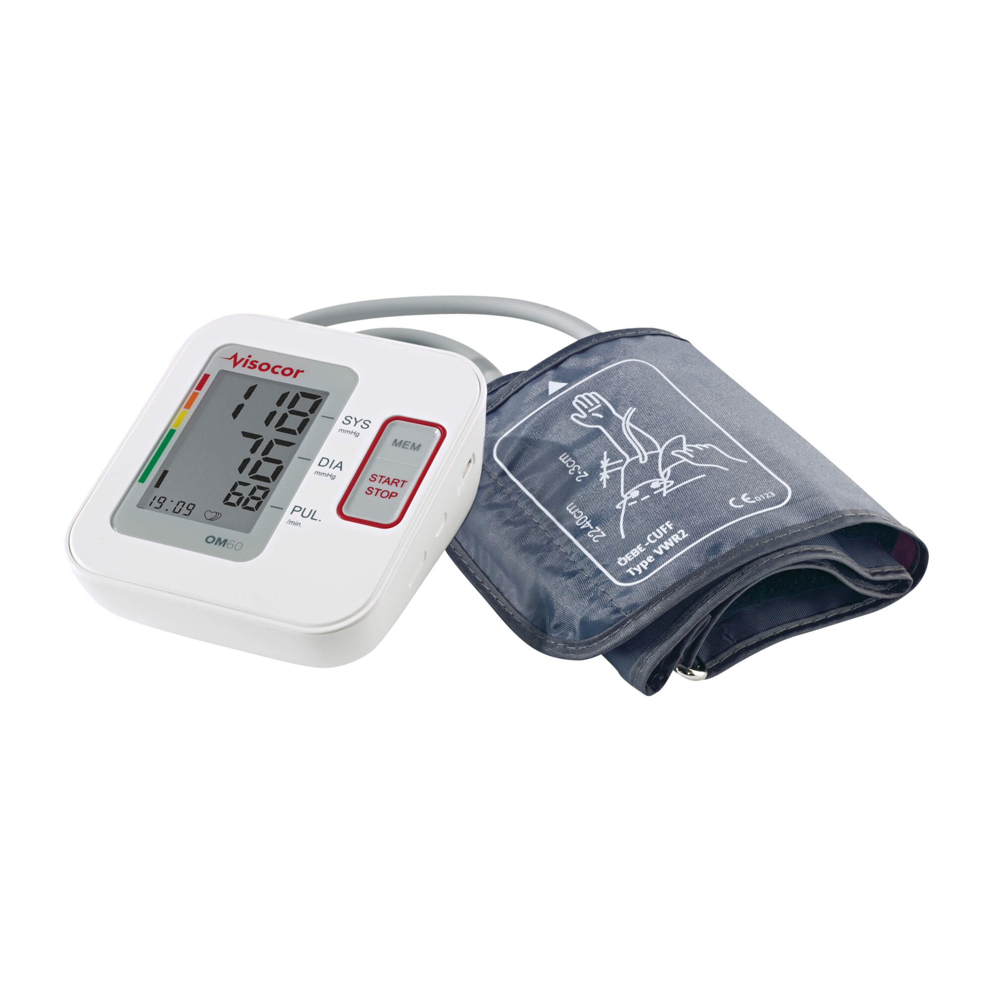 Blutdruckmessgerät für einen Oberarmumfang von 22-40 cm.