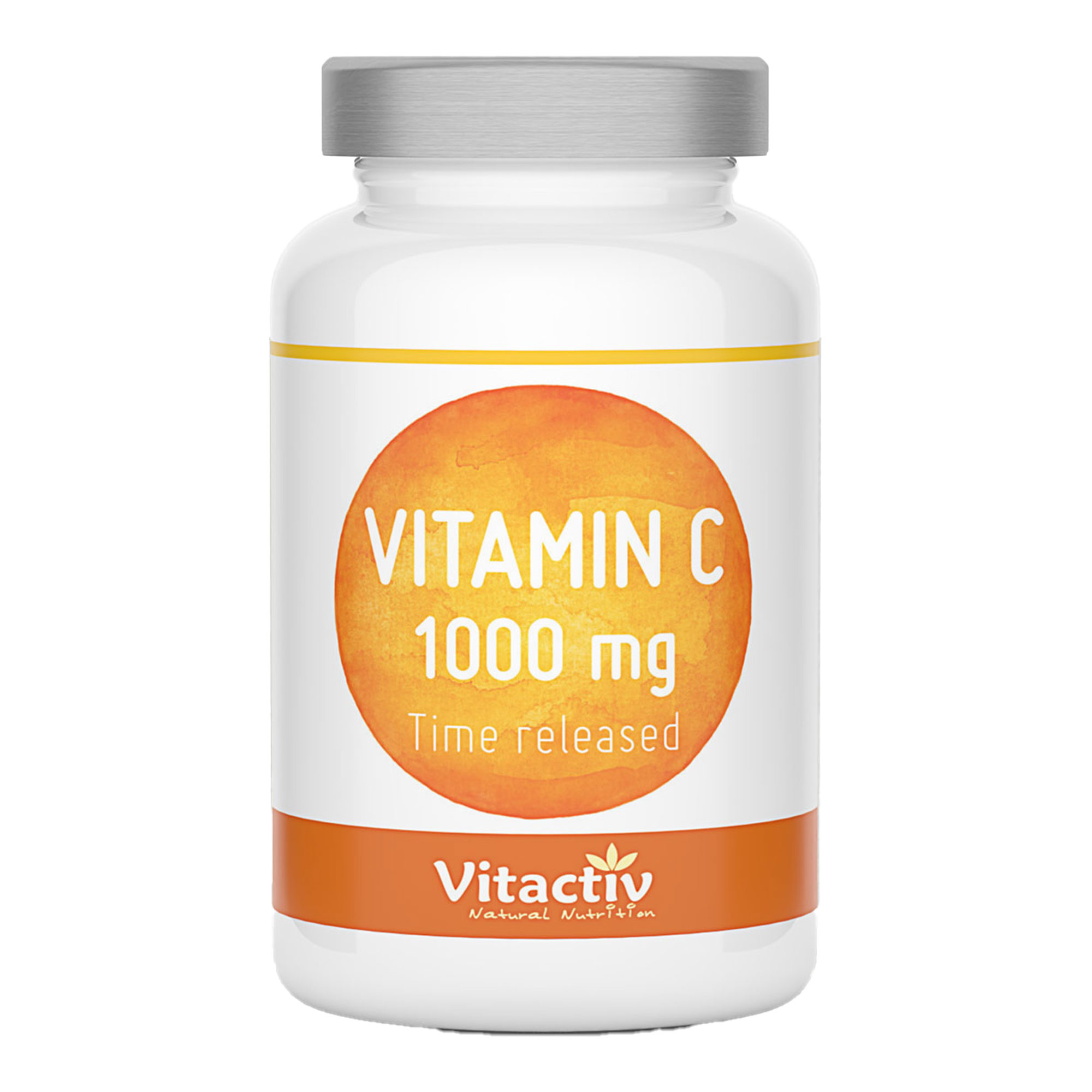 Nahrungsergänzungsmittel mit Vitamin C und Hagebutte.