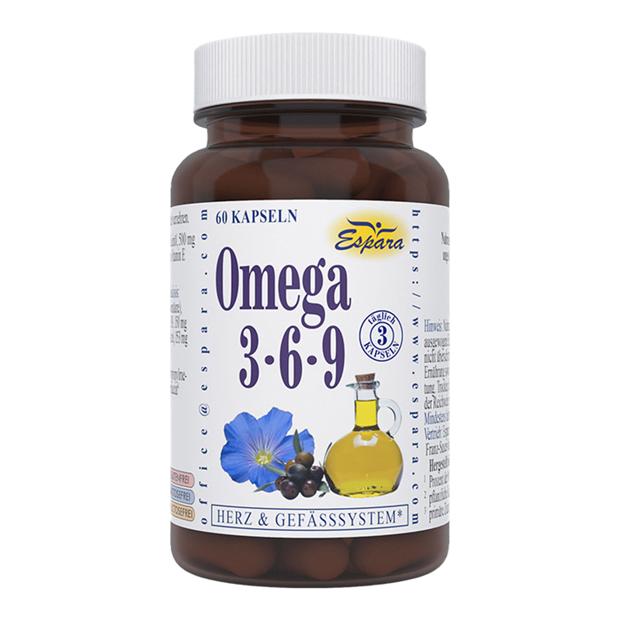 Nahrungsergänzungsmittel mit Omega-3-6-9-Fettsäuren.