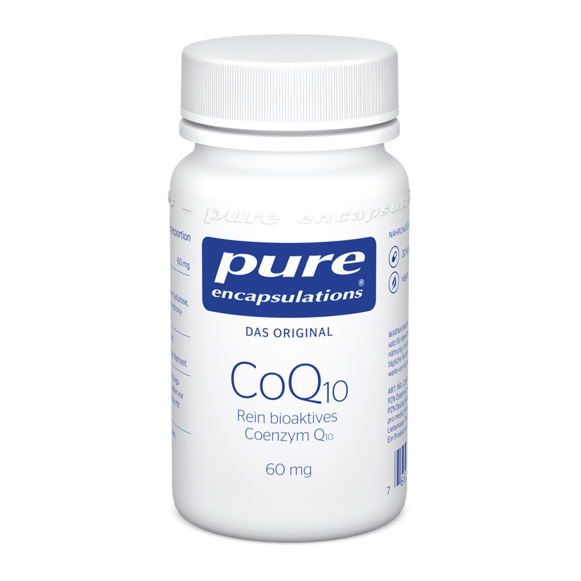 Nahrungsergänzungsmittel mit 60 mg biologisch aktivem Coenzym Q10.