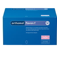 Orthomol Flavon f ist ein Nahrungsergänzungsmittel für Frauen.