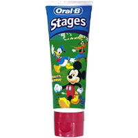 Kinder Zahncreme Stages Mickey Mouse zur Vorbeugung gegen Karies.