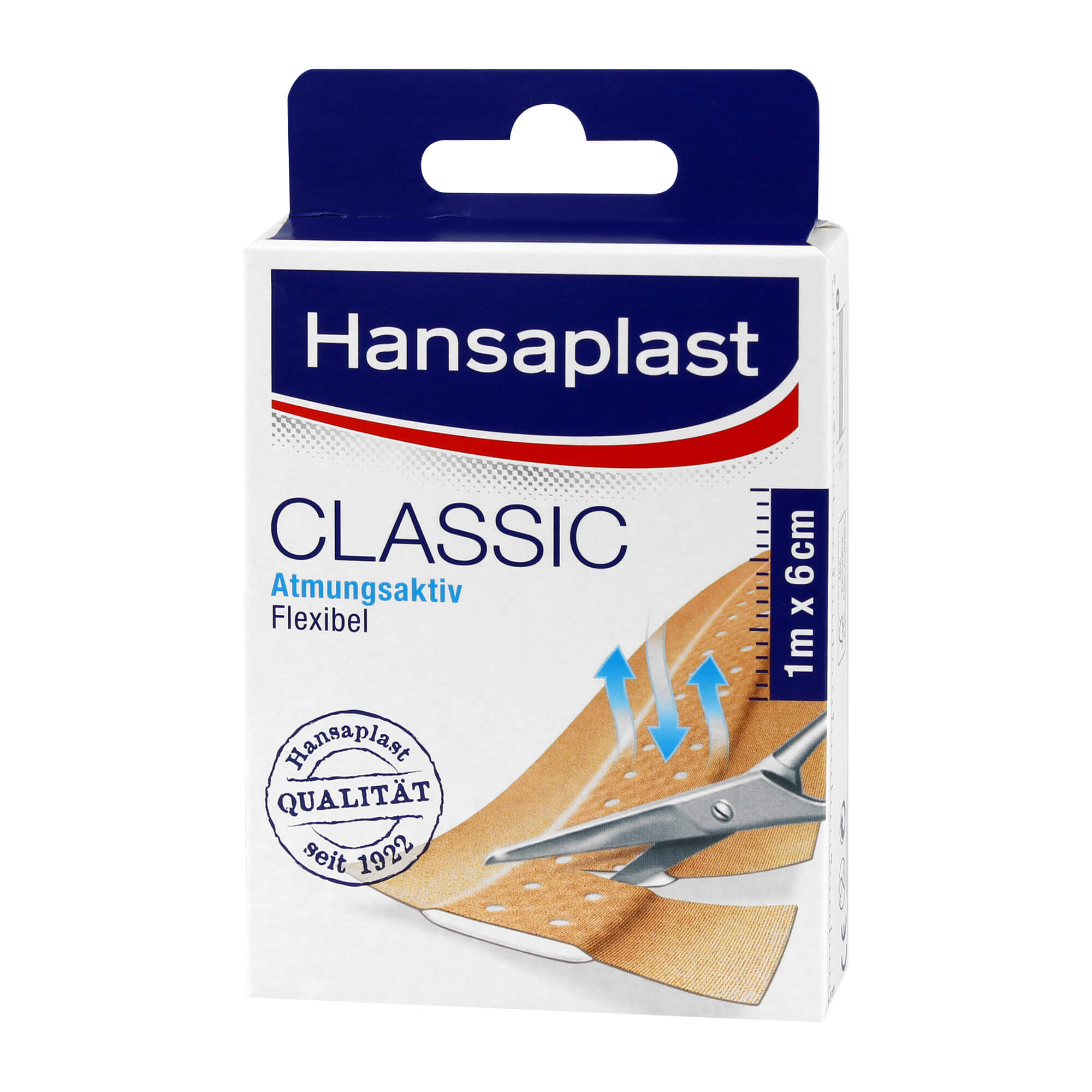 Hansaplast Classic Textilpflaster für alltägliche kleine Verletzungen. 1mx6cm