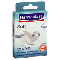 Hansaplast med Soft für besonders empfindliche Haut. 1mx6cm