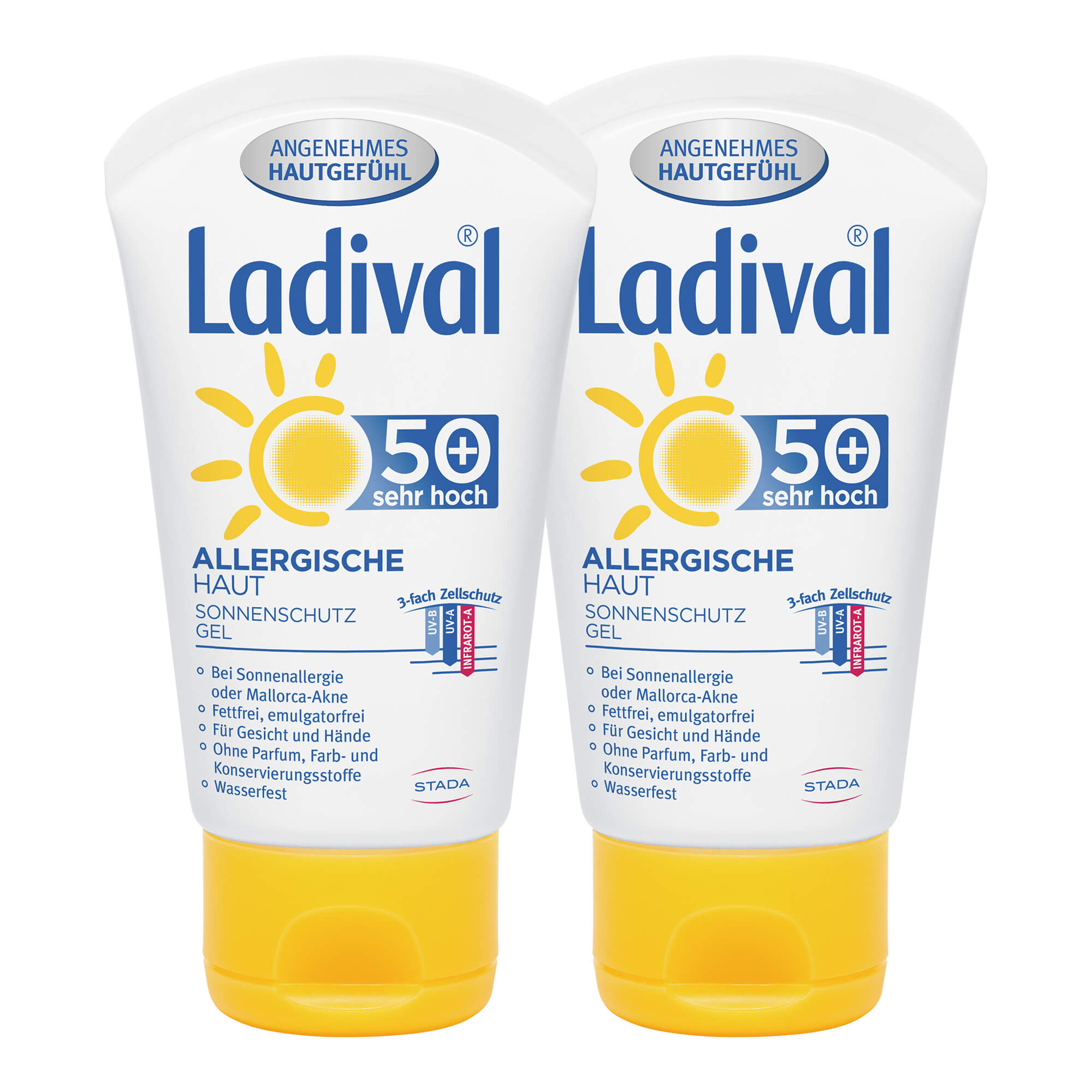 Sonnenschutz für zu Allergien neigende Haut. Mit LSF 50+. Für Gesicht und Hände. Doppelpack