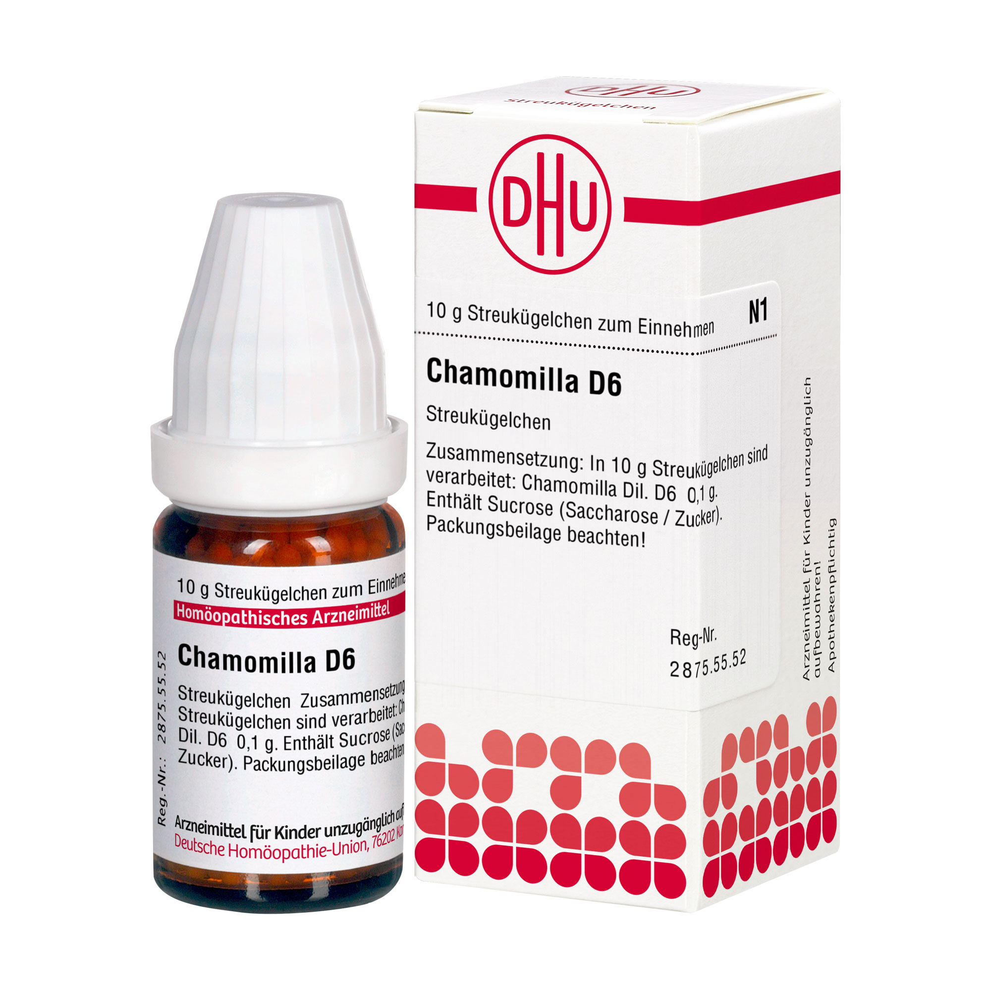 Homöopathisches Arzneimittel. Mit Chamomilla Dil. D6.