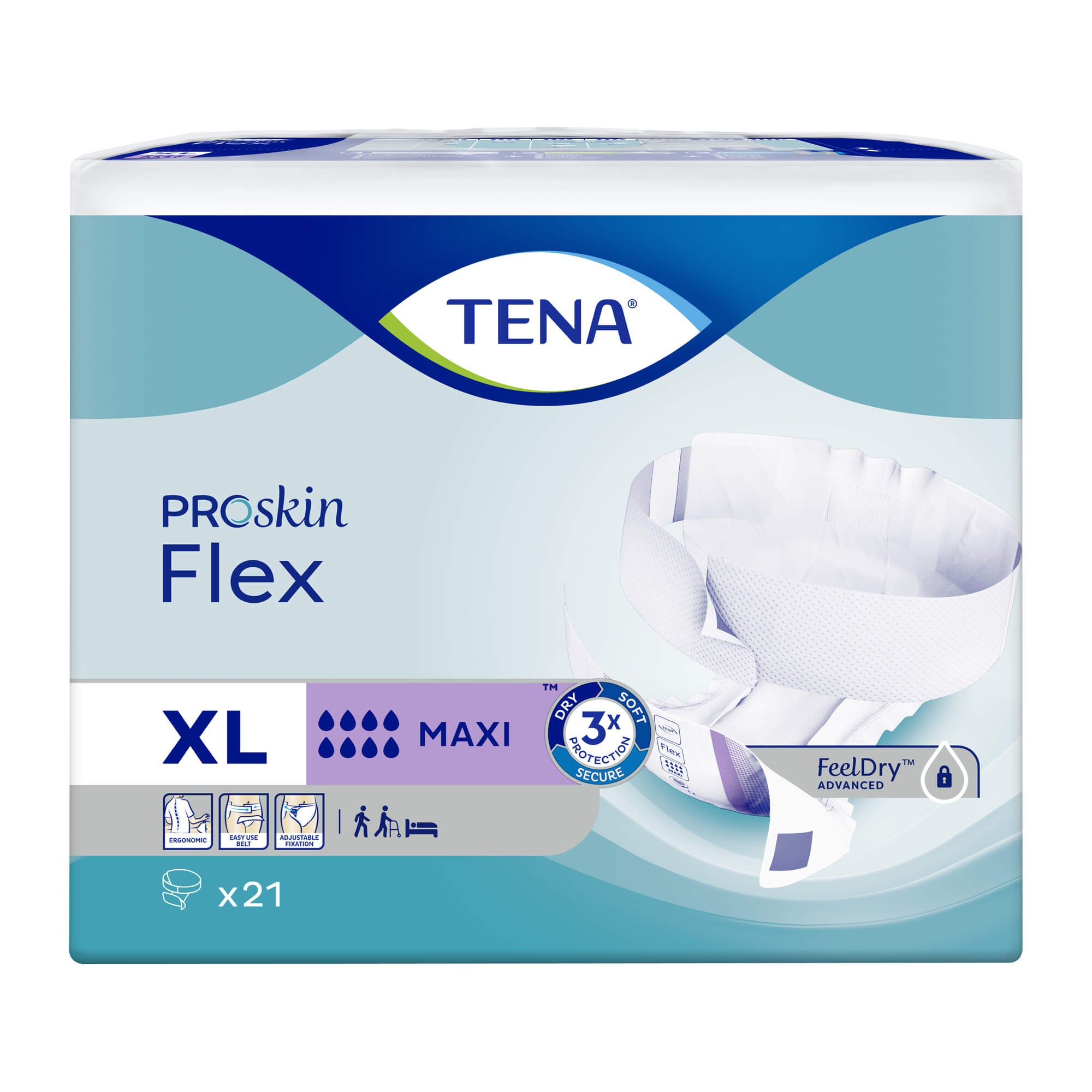 Flexible Inkontinenz-Vorlage mit Hüftbund für schwere bis sehr schwere Inkontinenz.