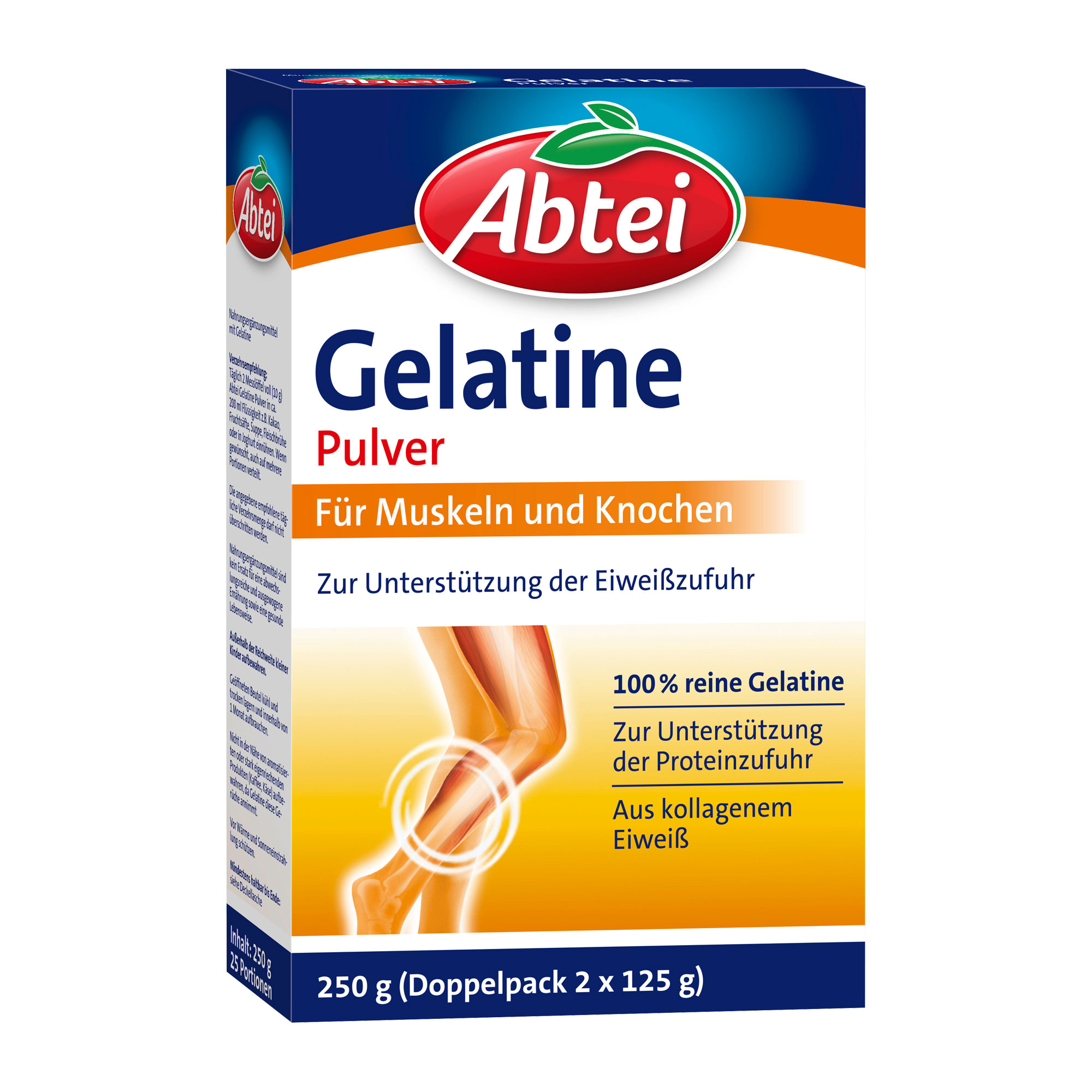 Nahrungsergänzungsmittel mit Gelatine.