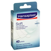 Hansaplast med Soft Pflaster ohne Silber für besonders empfindliche Haut.