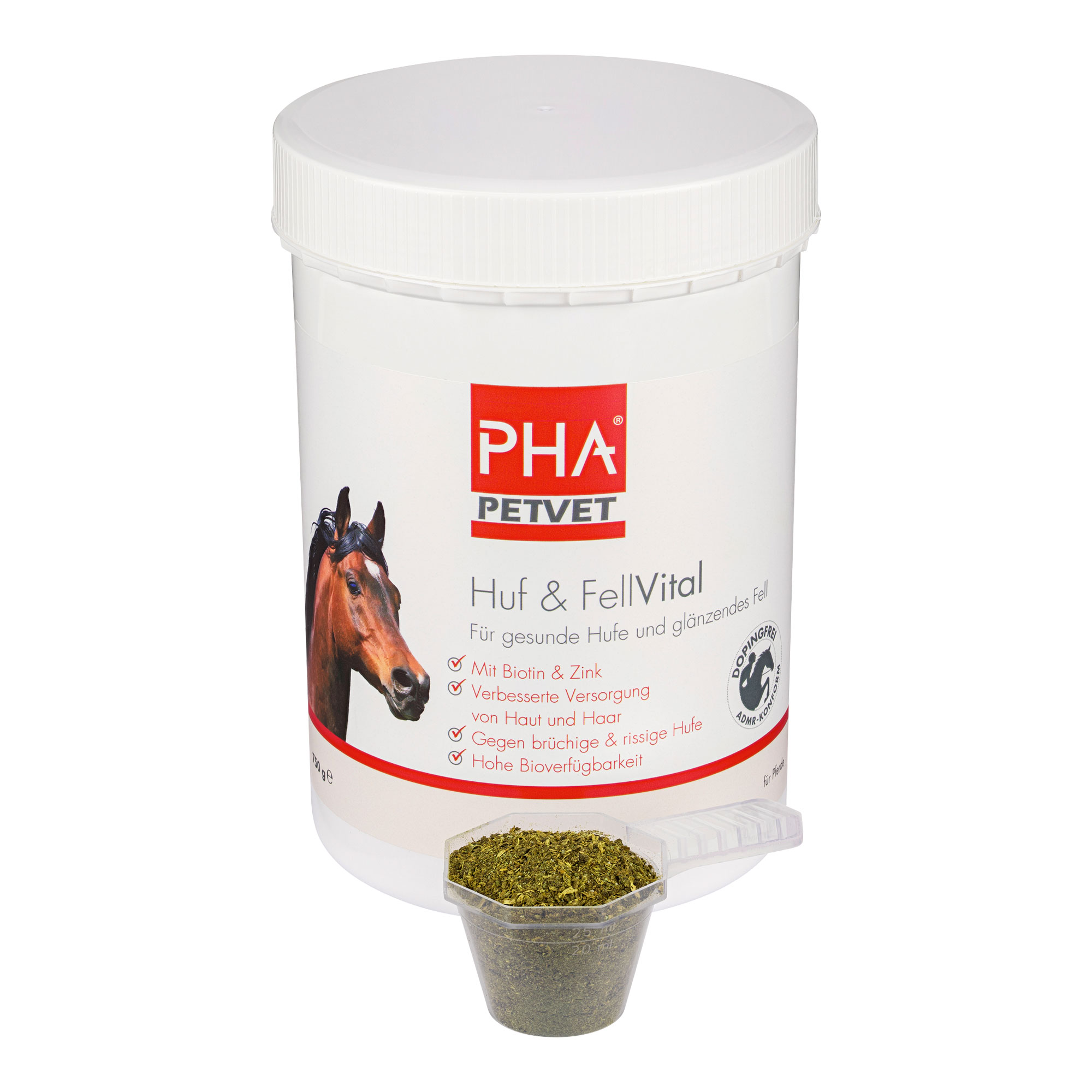 Ergänzungsfuttermittel für Pferde - für gesunde Hufe und glänzendes Fell.