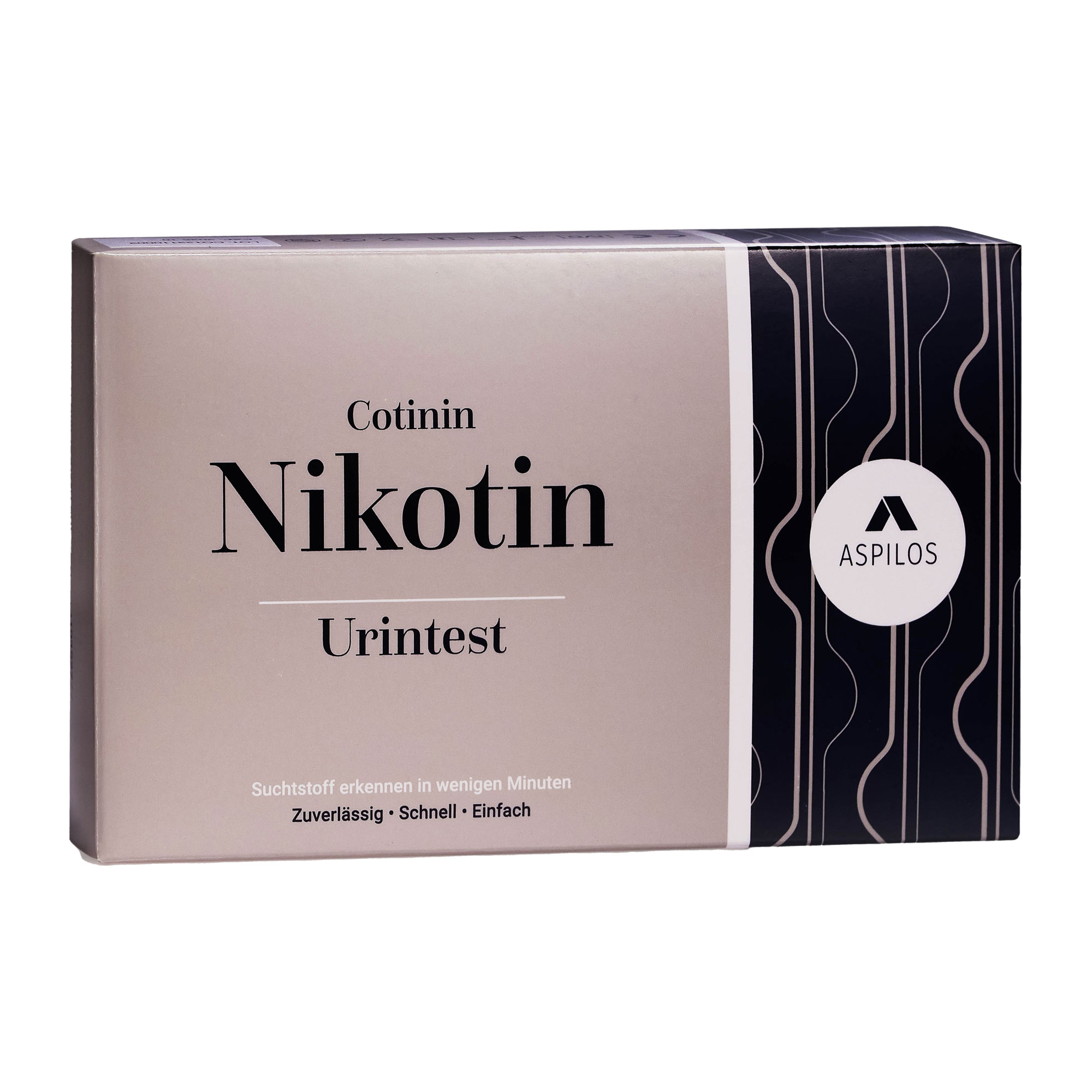 Schnelltest für den qualitativen Nachweis von Cotinin (Nikotin-Abbauprodukt) im menschlichen Urin. Ergebnis in 5 Minuten.