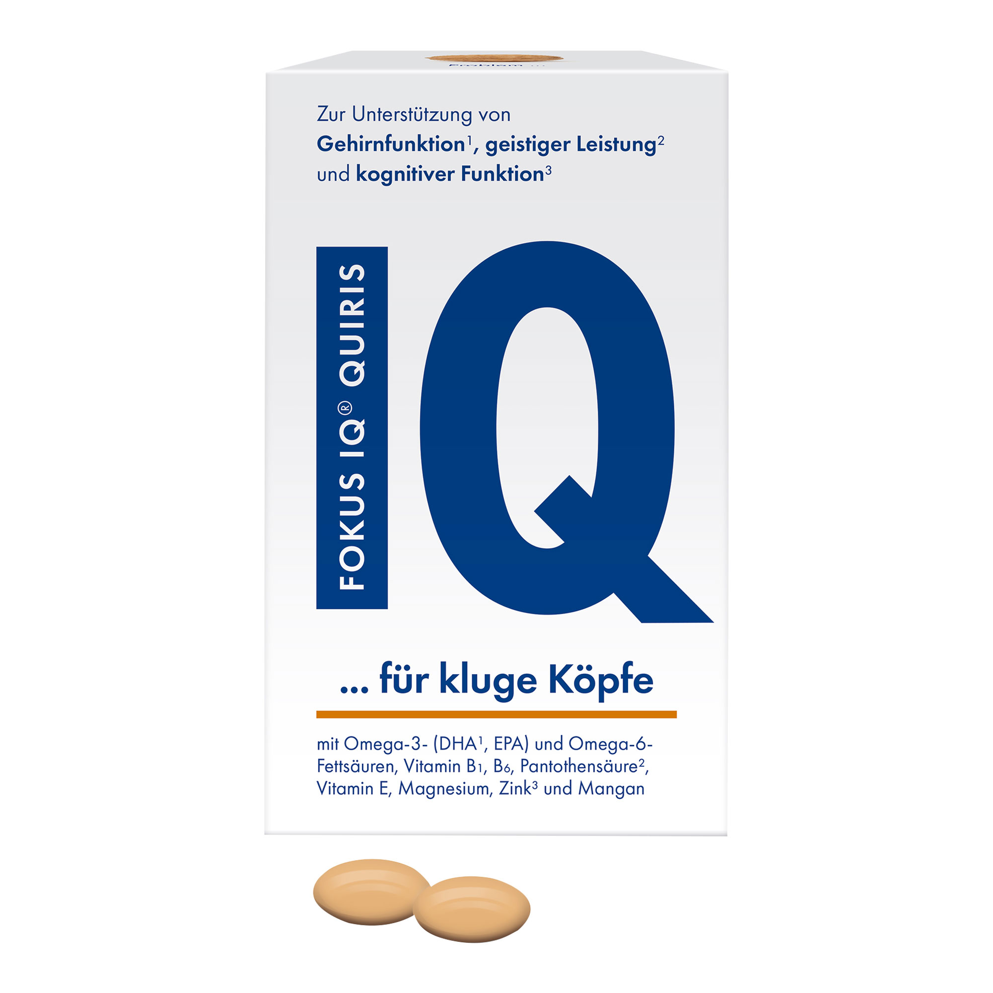 Nährstoffkombination mit Omega-3- und Omega-6-Fettsäuren, Vitaminen und Mineralstoffen.