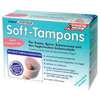 Soft-Tampons mini/trocken entwickelt für den hygienischen Intimverkehr während der Menstruation.