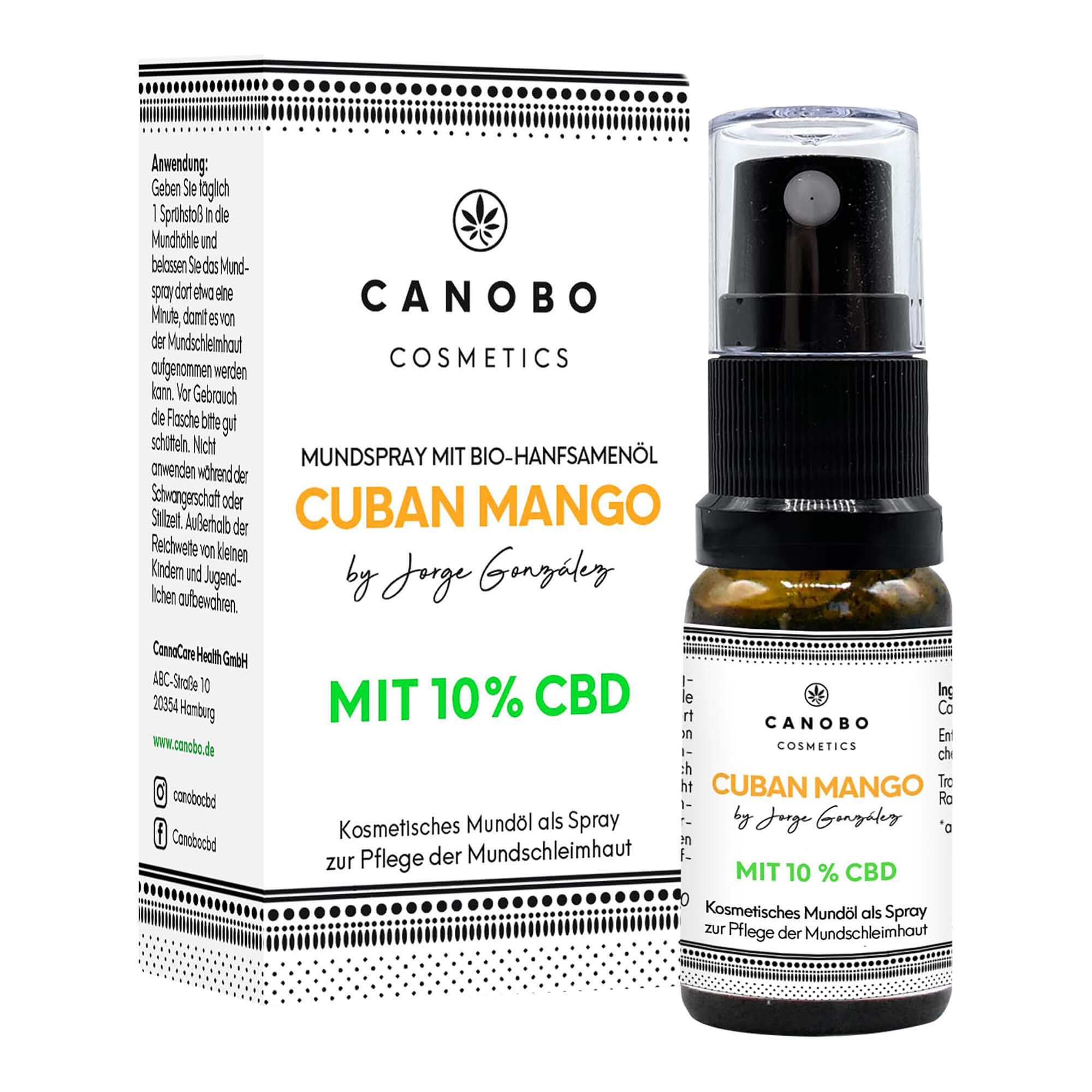 Hochwertiges Cannabisöl mit 10% Bio CBD als praktisches Mundspray. Mit angenehmen Mango-Geschmack.