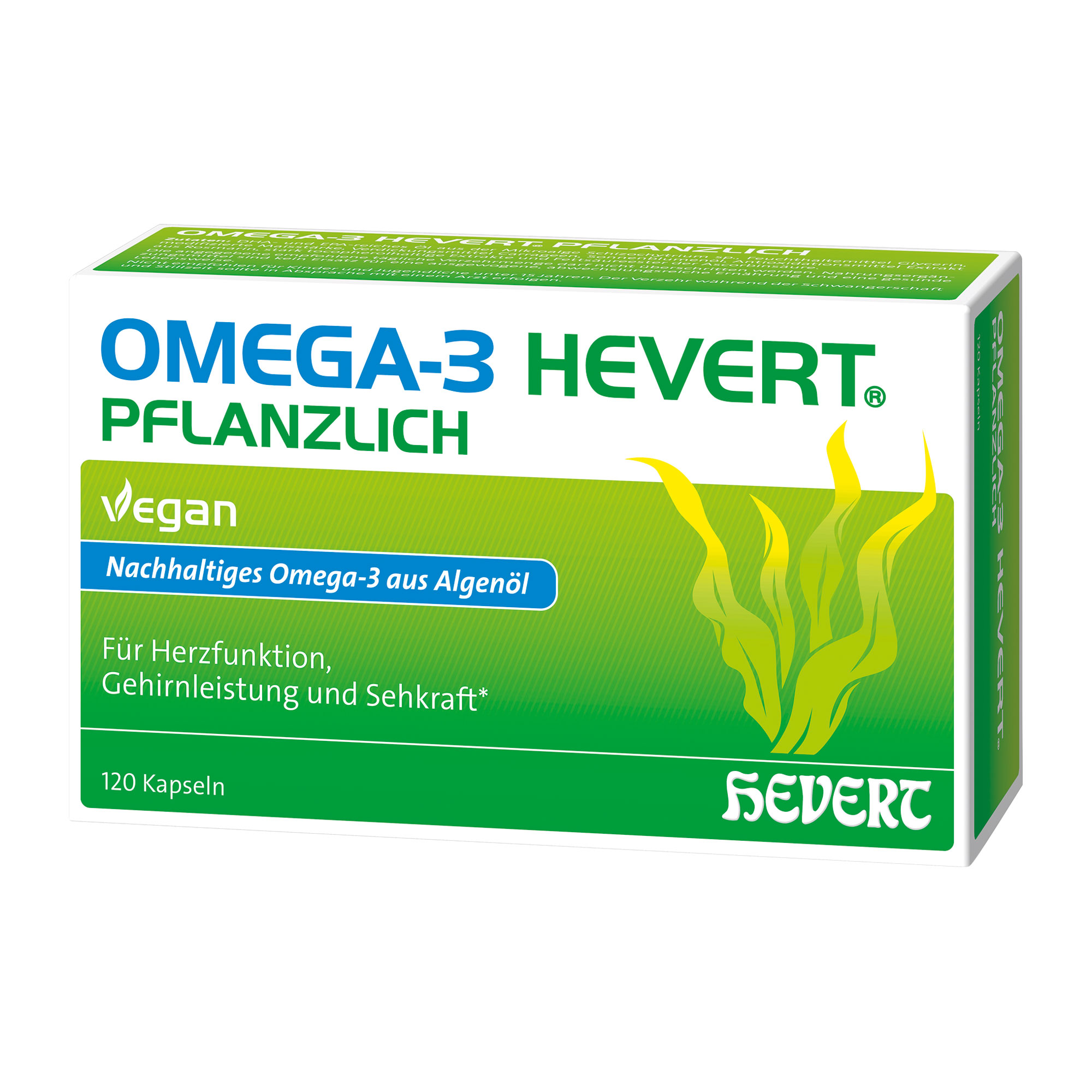 Pflanzliches Omega-3 Nahrungsergänzungsmittel aus nachhaltigem Algenöl.