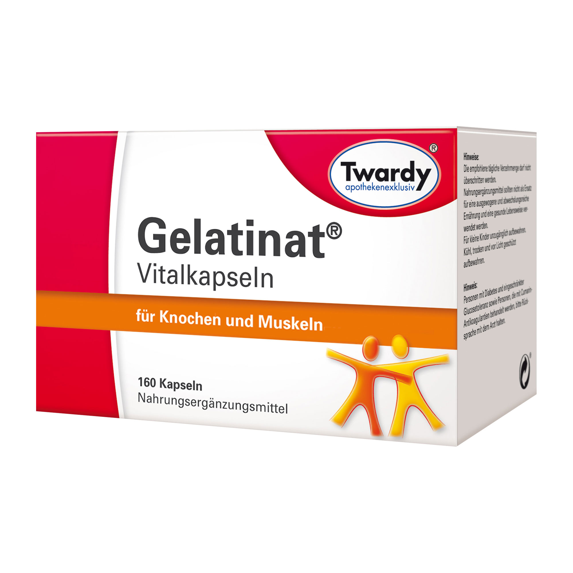 Nahrungsergänzungsmittel mit Gelatine-Hydrolysat, Calcium und Vitamin D3.
