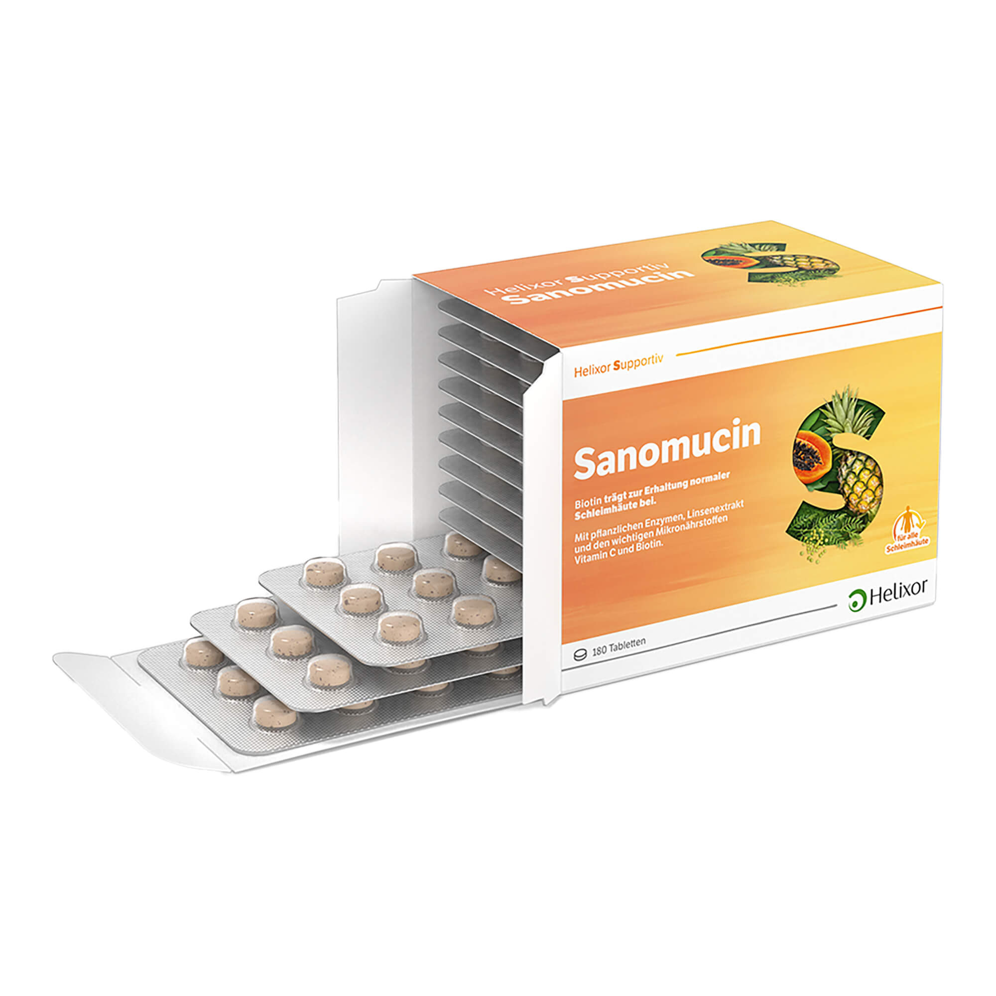 Helixor Supportiv Sanomucin Tabletten Verpackung mit Blister