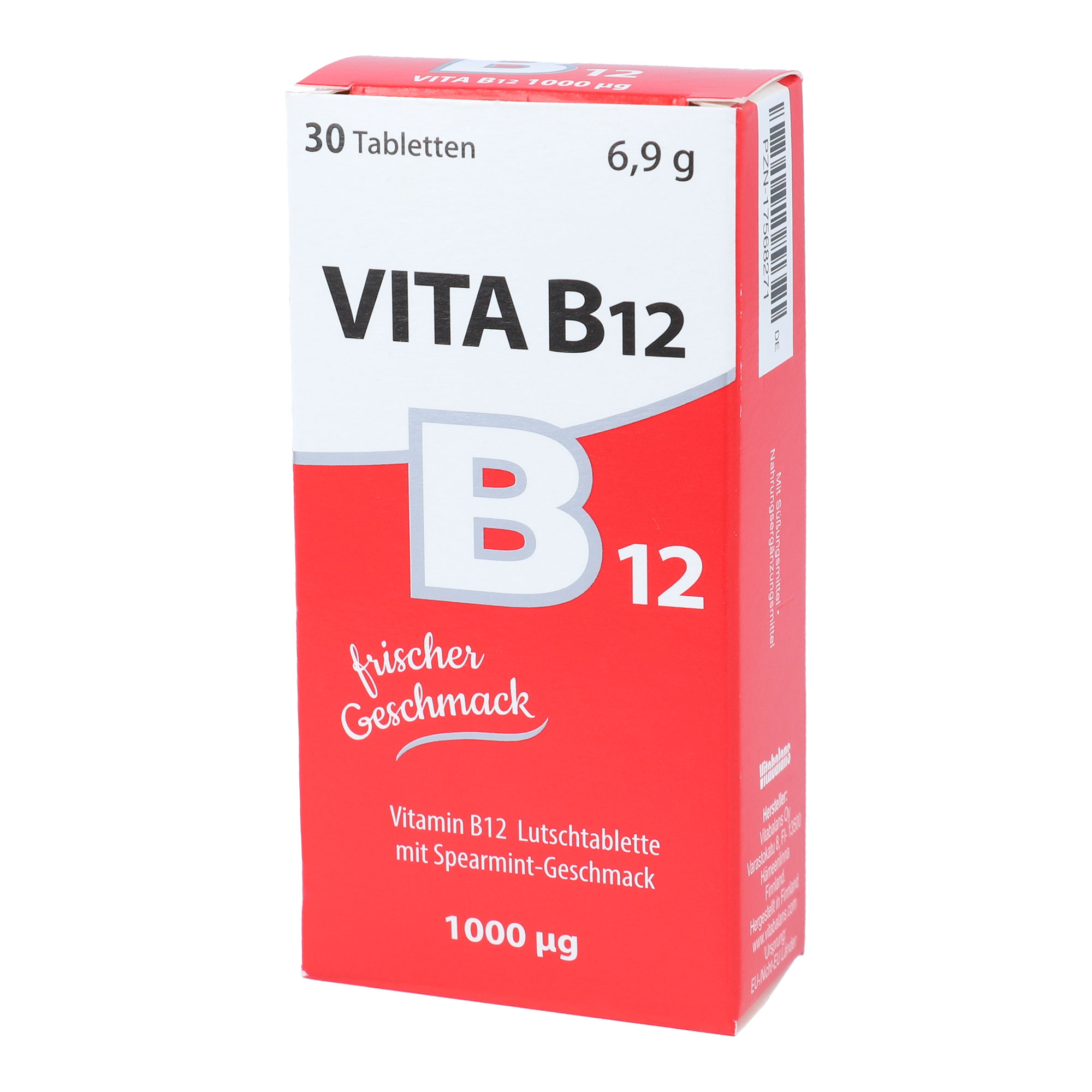 Nahrungsergänzungsmittel mit Vitamin B12. Mit Minzgeschmack.