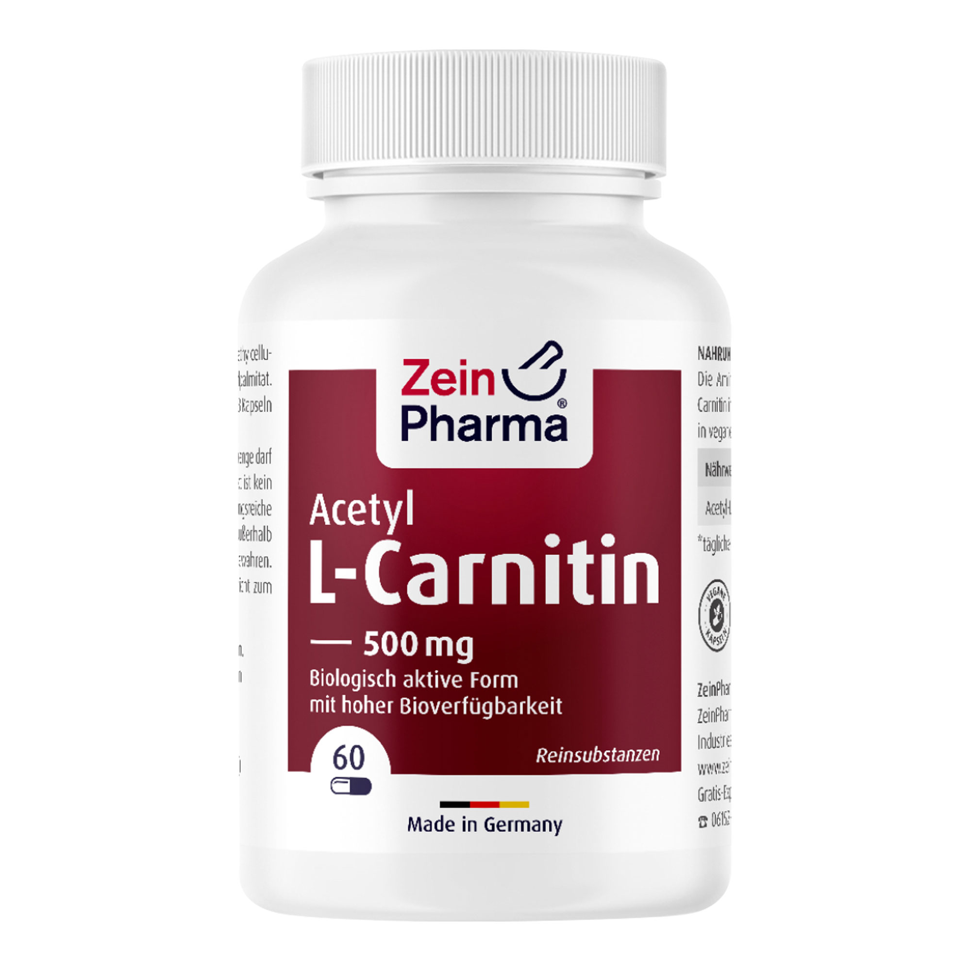 Nahrungsergänzungsmittel mit Acetyl-L-Carnitin.