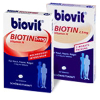 Biovit Biotin mit Vitamin H, für gepflegte Haut, kräftige Nägel und schönes gesundes Haar.