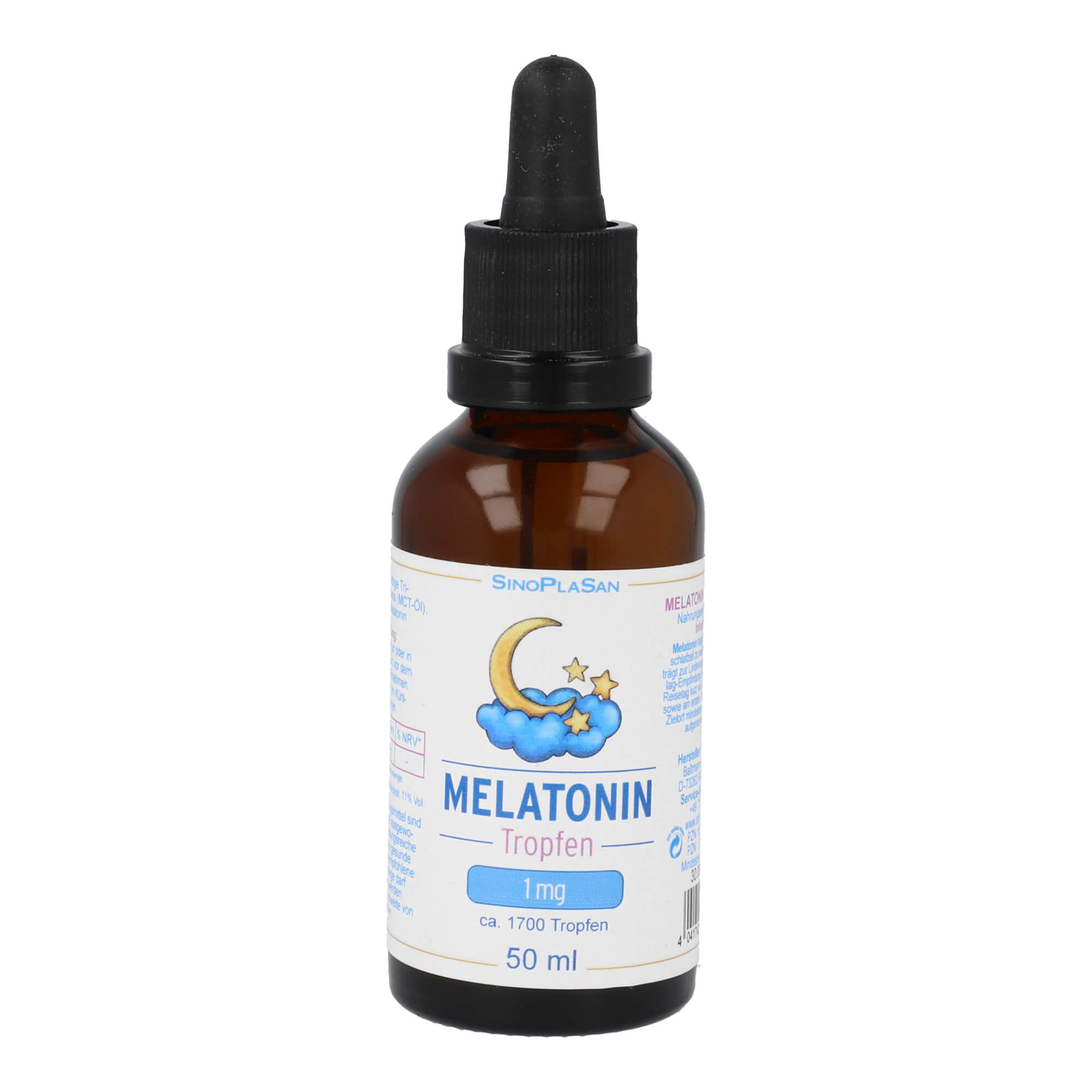 Nahrungsergänzungsmittel mit Melatonin. Enthält Alkohol: 11% Vol.