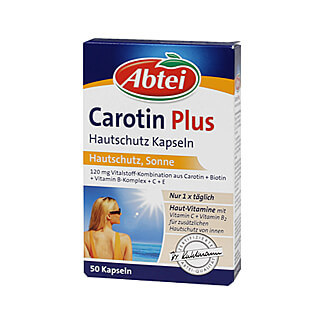 Vitalstoff-Kombination aus Carotin + Biotin + Vitamin B-Komplex + C + E.