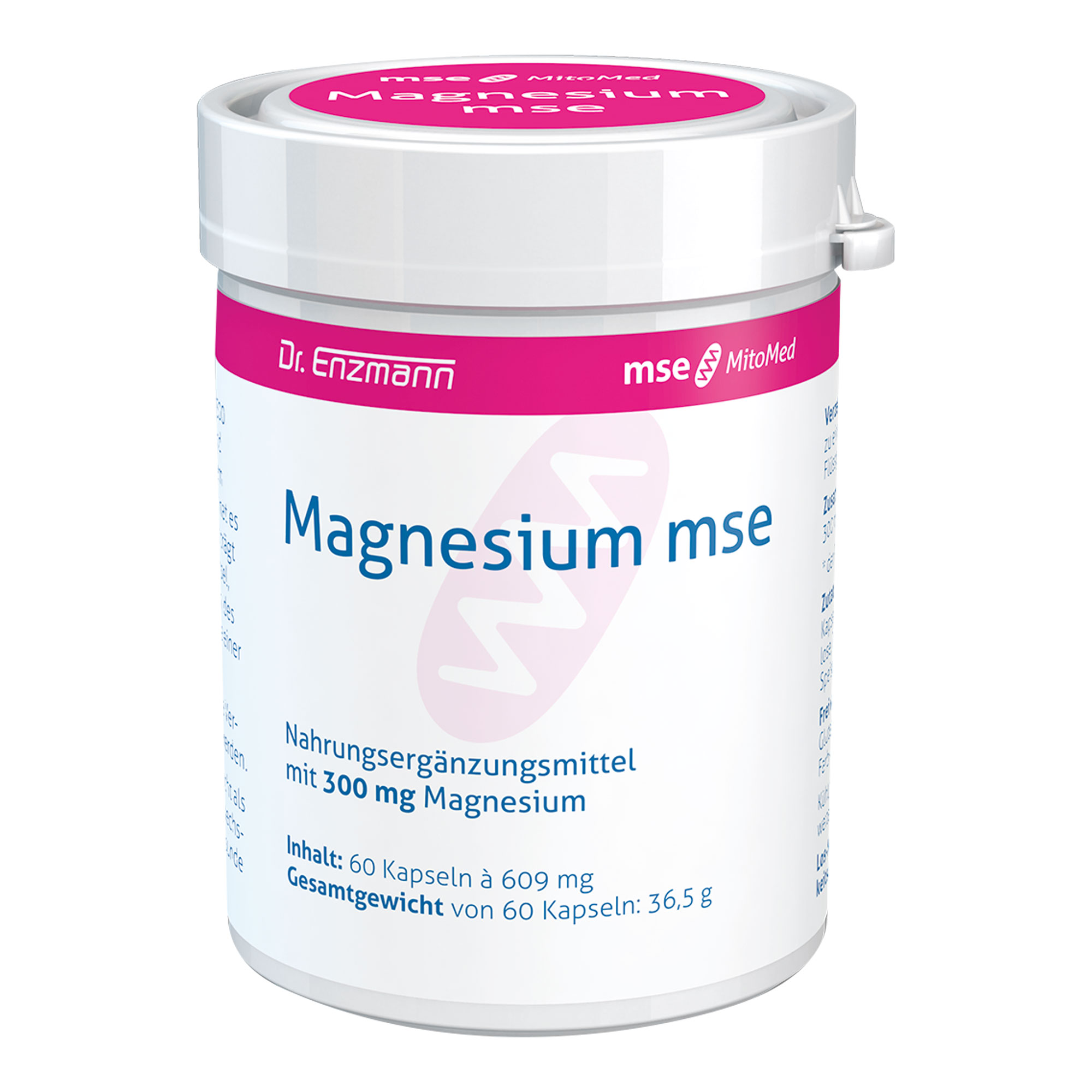 Enthält 300 mg Magnesium als Magnesiumoxid pro Kapsel.