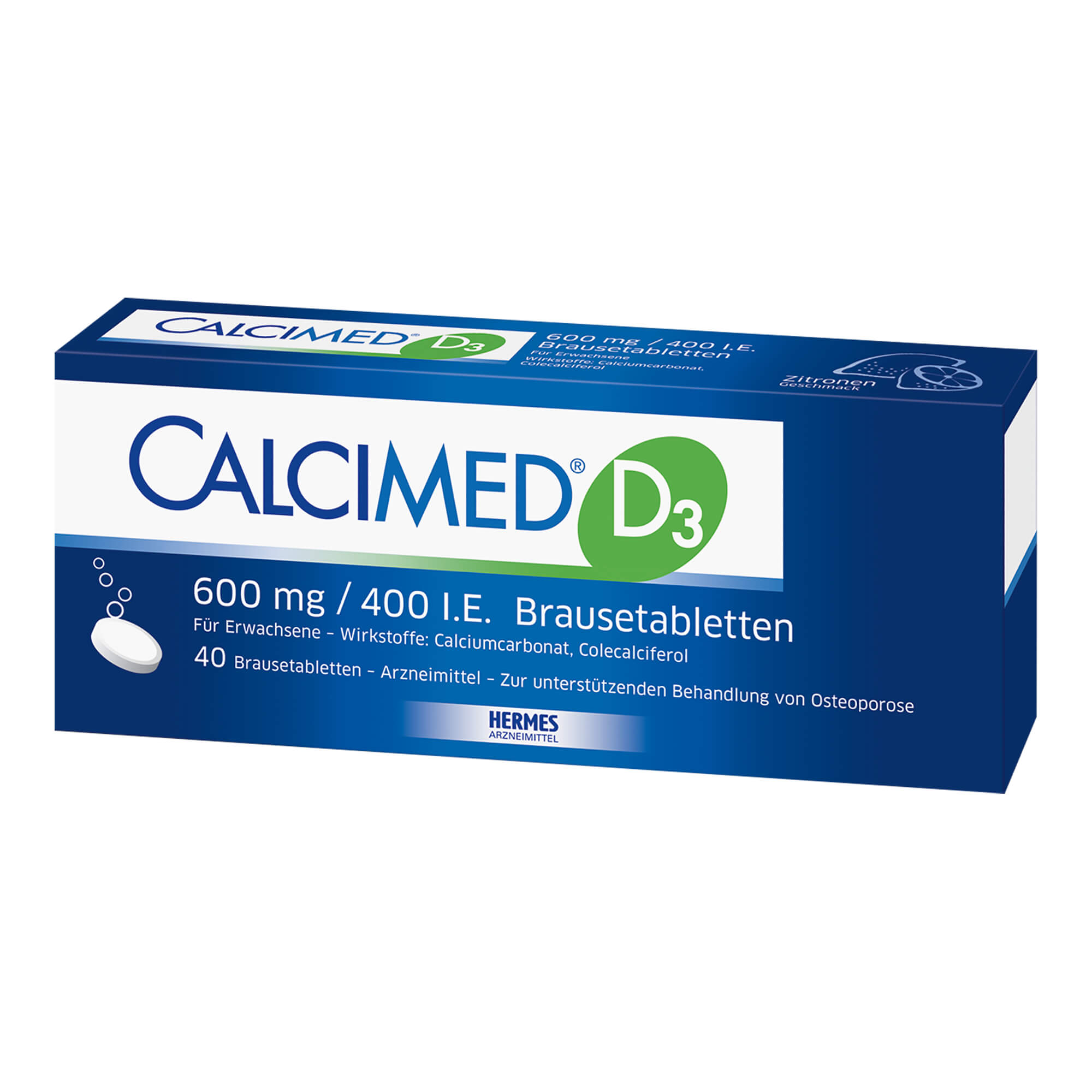 Bei nachgewiesenem Calcium- und Vitamin D3-Mangel sowie zur unterstützenden Behandlung von Osteoporose. Mit Zitronengeschmack.
