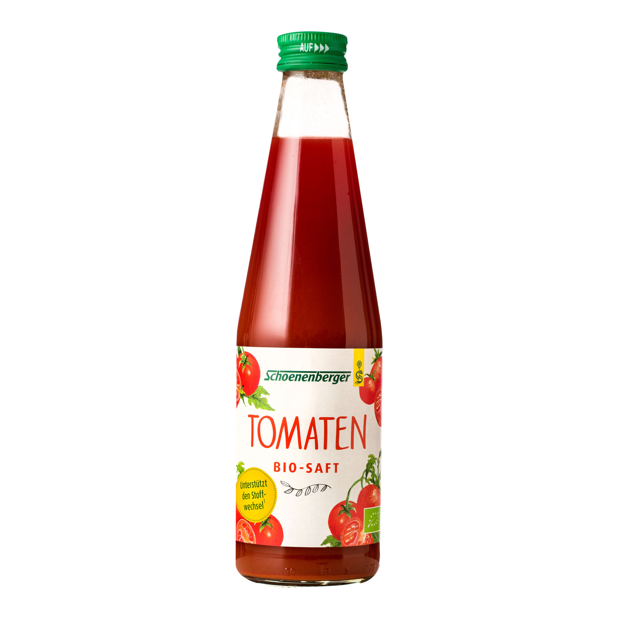 Tomaten Bio-Saft ohne Zusatz von Salz und Gewürzen.