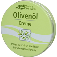 Die Pflegecreme mit kaltgepresstem Olivenöl aus der Toskana und wertvollem Mandelöl pflegt und schützt die Haut.